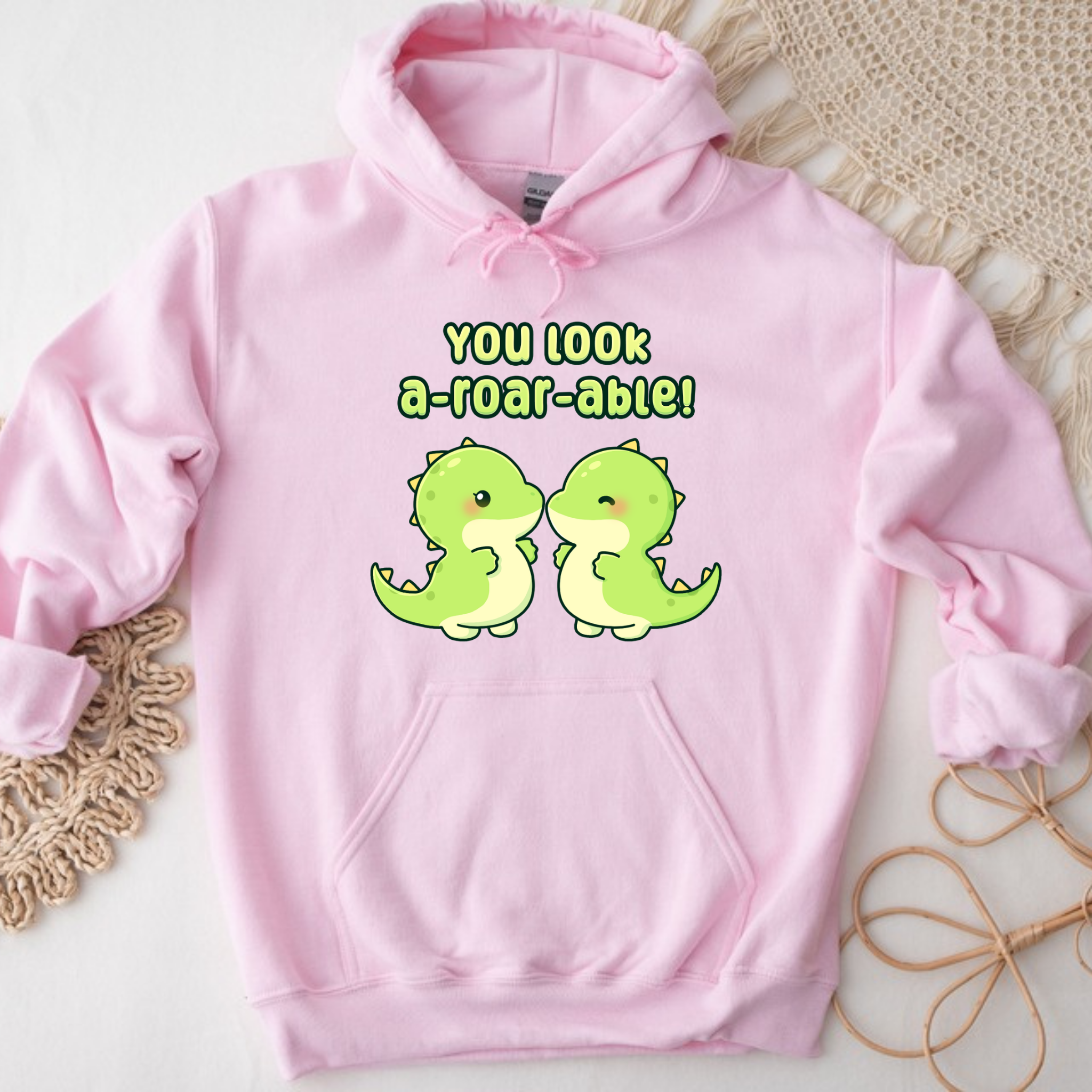 You Look A-Roar-Able! Dinosaur Couple Hoodie