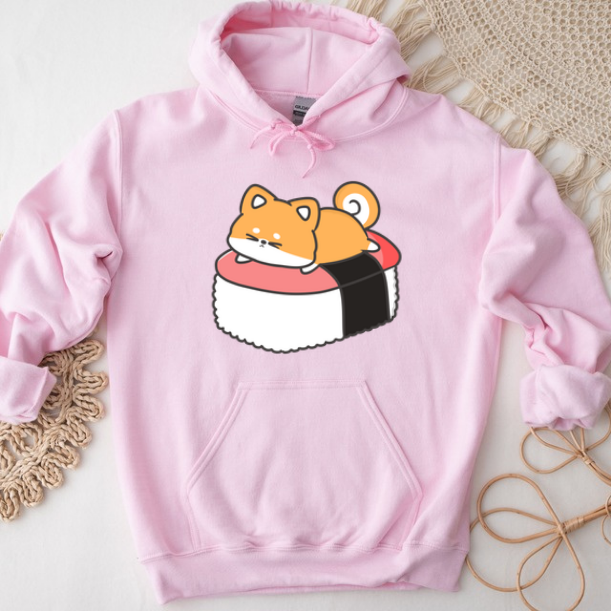 Puppy on Sushi Bed Hoodie