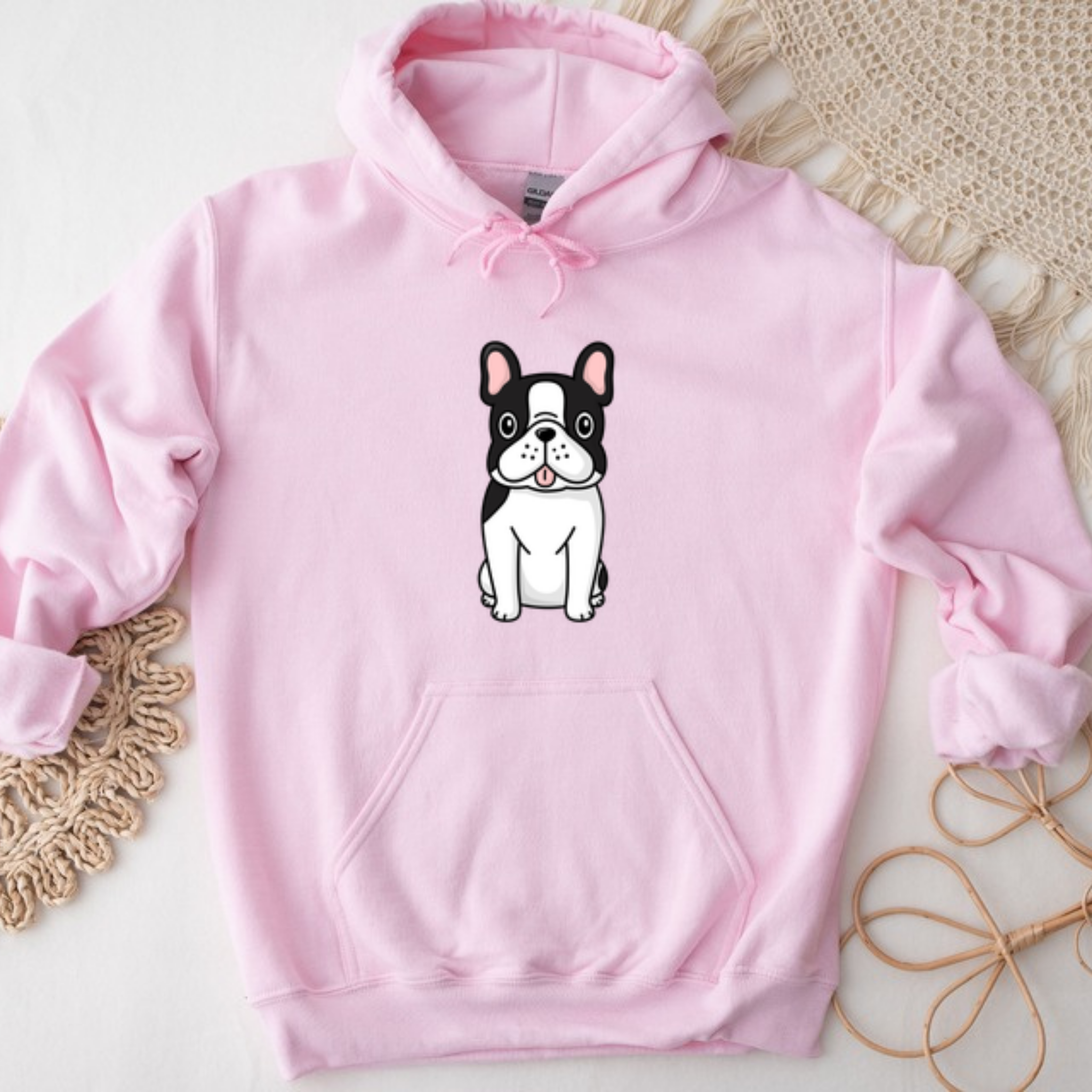 Black and White French Bulldog Hoodie