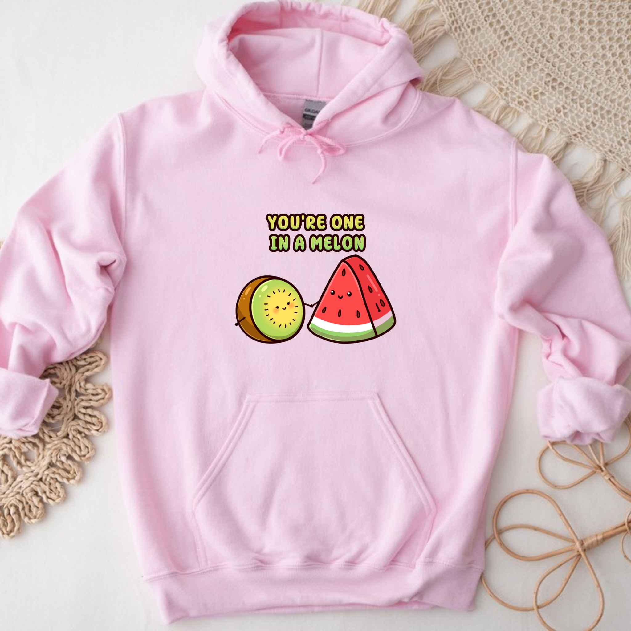You're One in a Melon Kiwi and Watermelon Couple Hoodie