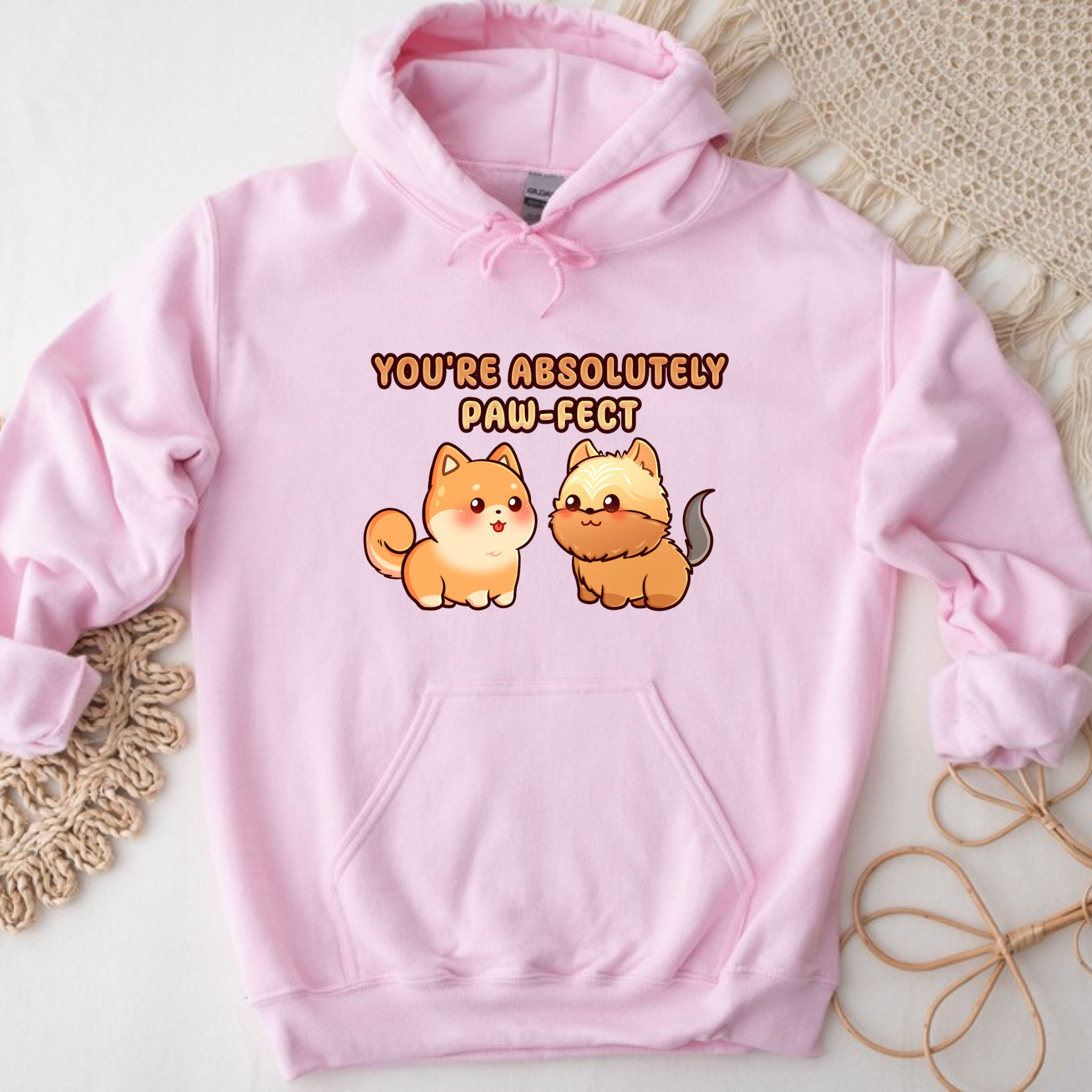 You're Absolutely Paw-fect Dog Couple - Shiba Inu & Yorkshire Terrier Hoodie