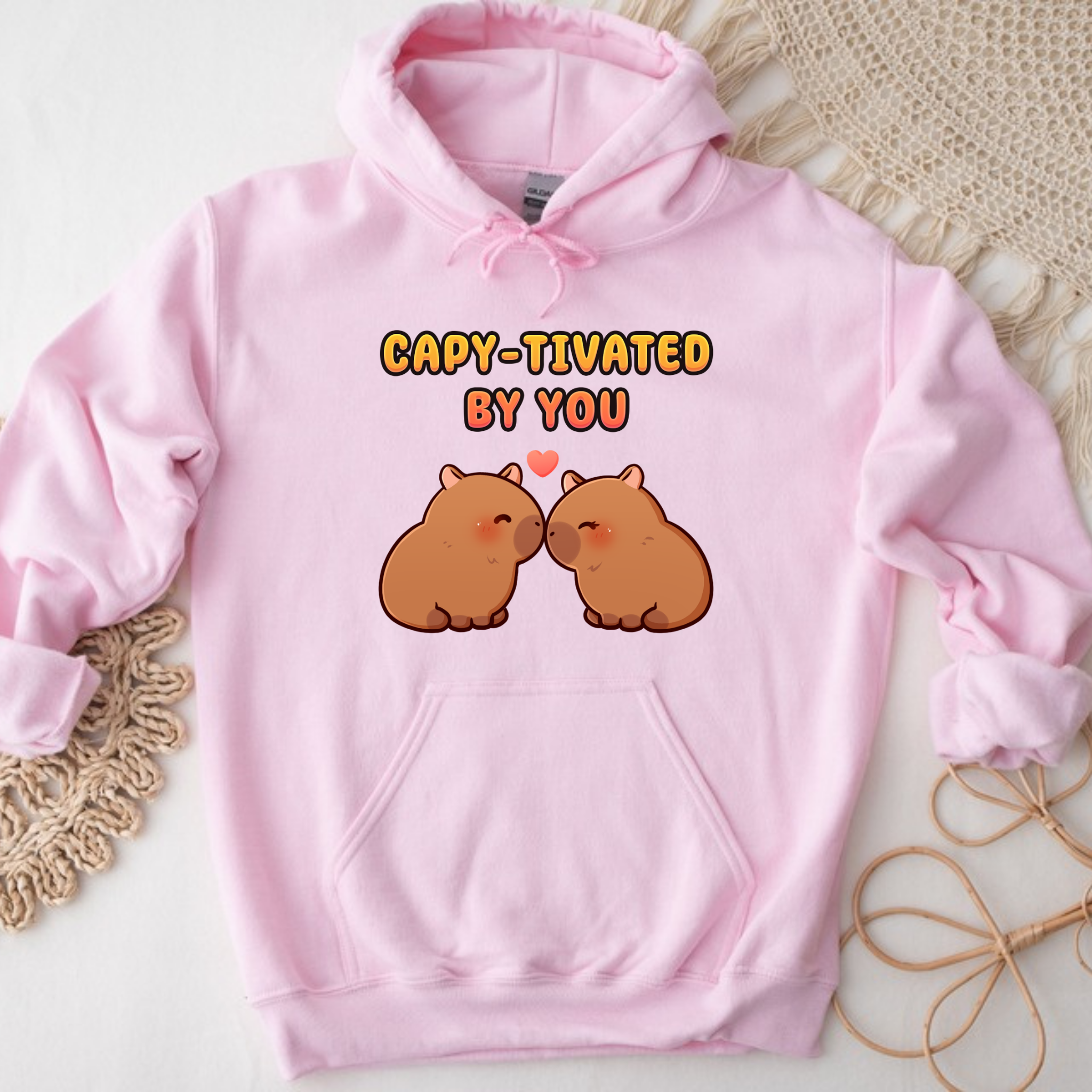 Capy-tivated by You Capybara Couple Hoodie
