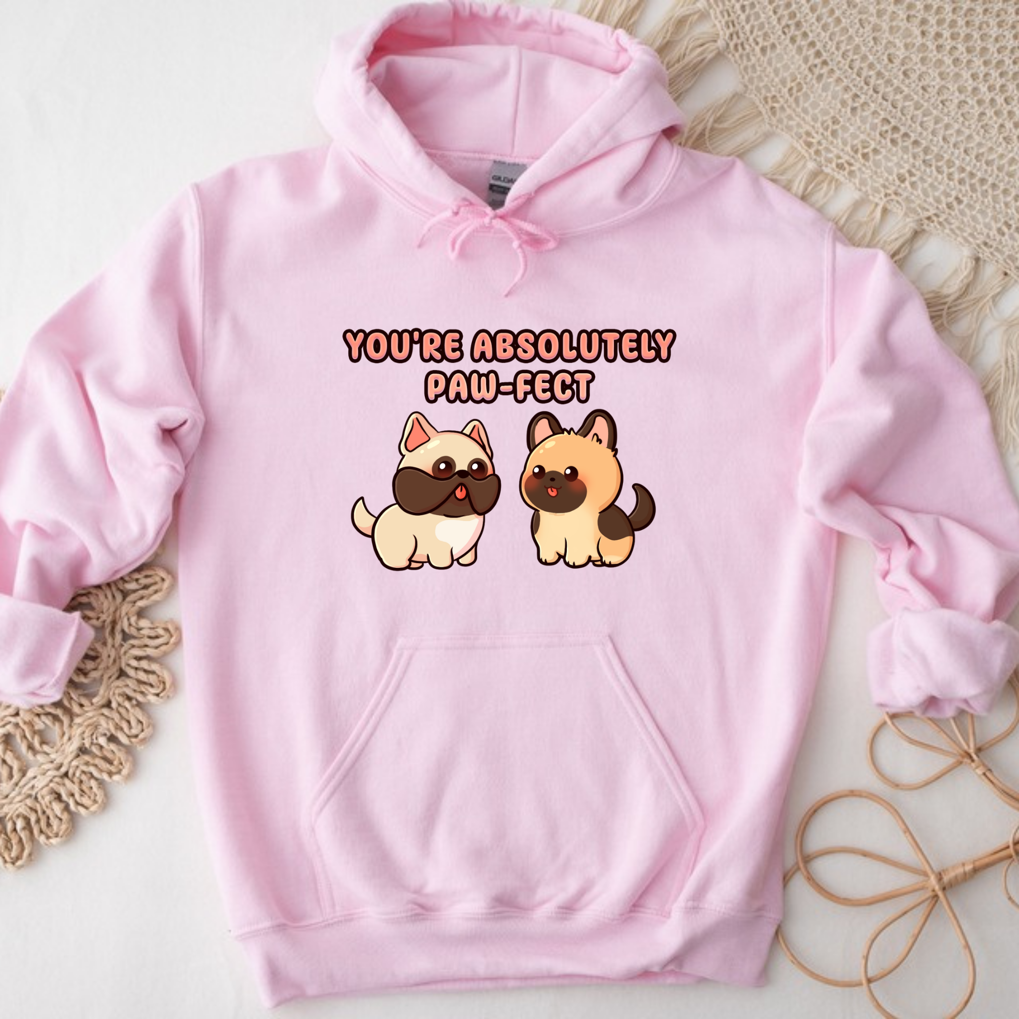 You're Absolutely Paw-fect Dog Couple - French Bulldog & German Shephard Hoodie