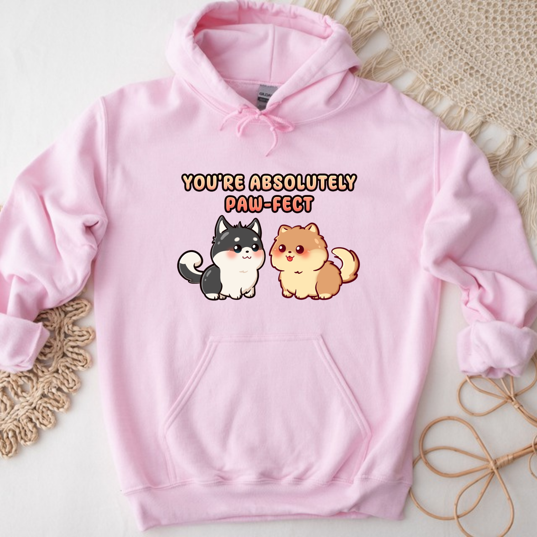 You're Absolutely Paw-fect Dog Couple - Husky & Pomeranian Hoodie