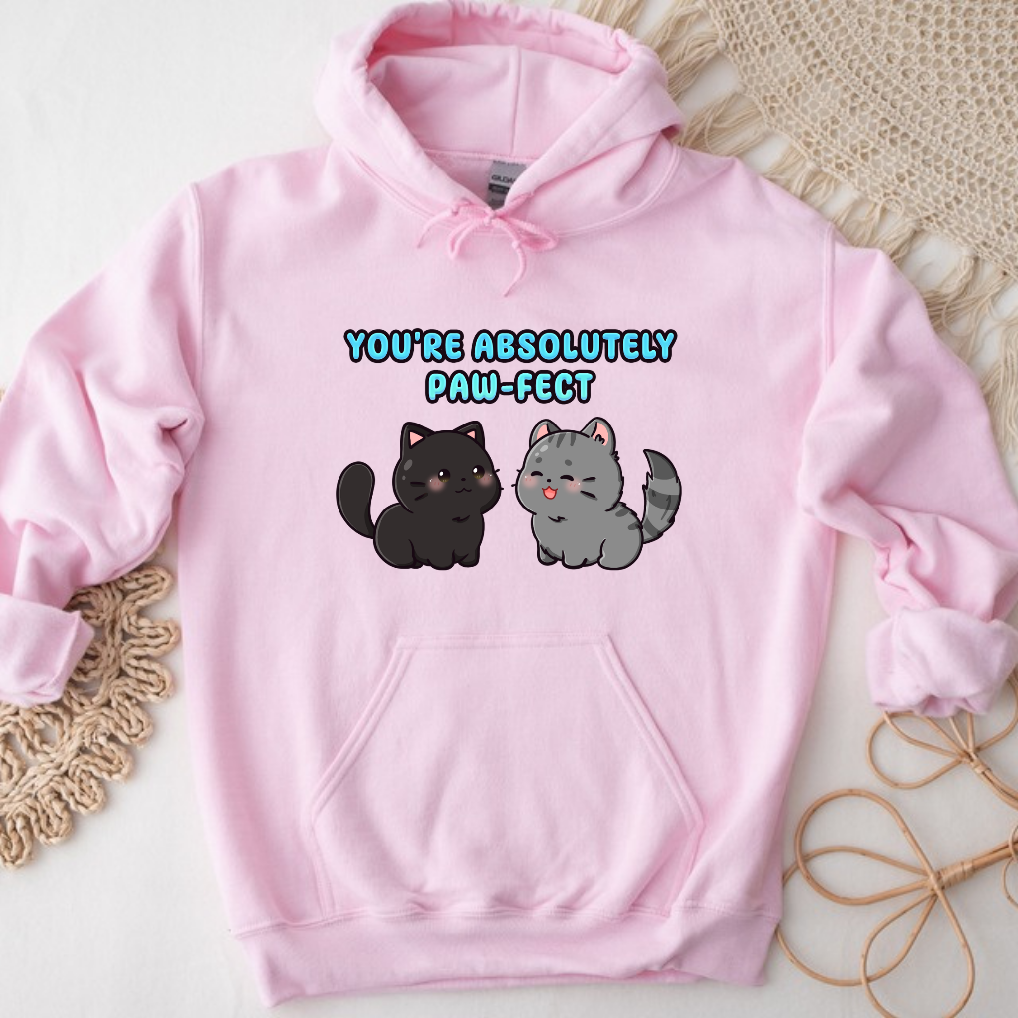 You're Absolutely Paw-Fect Cat Couple Hoodie