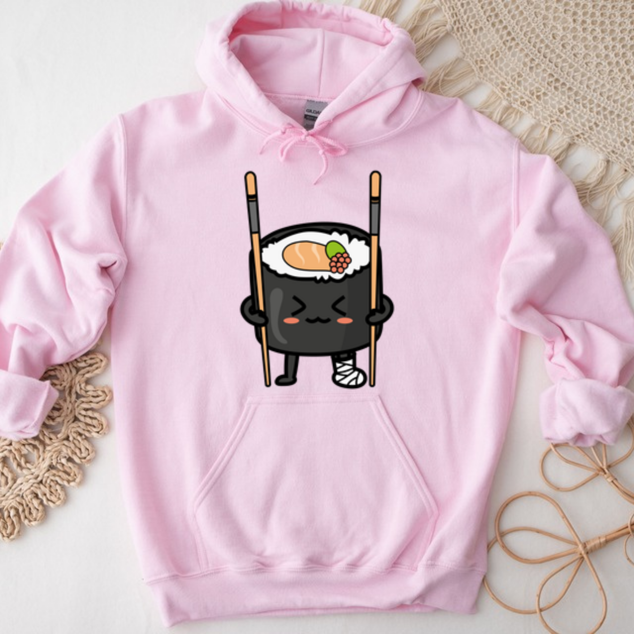 Sushi on Chopstick Crutches Hoodie
