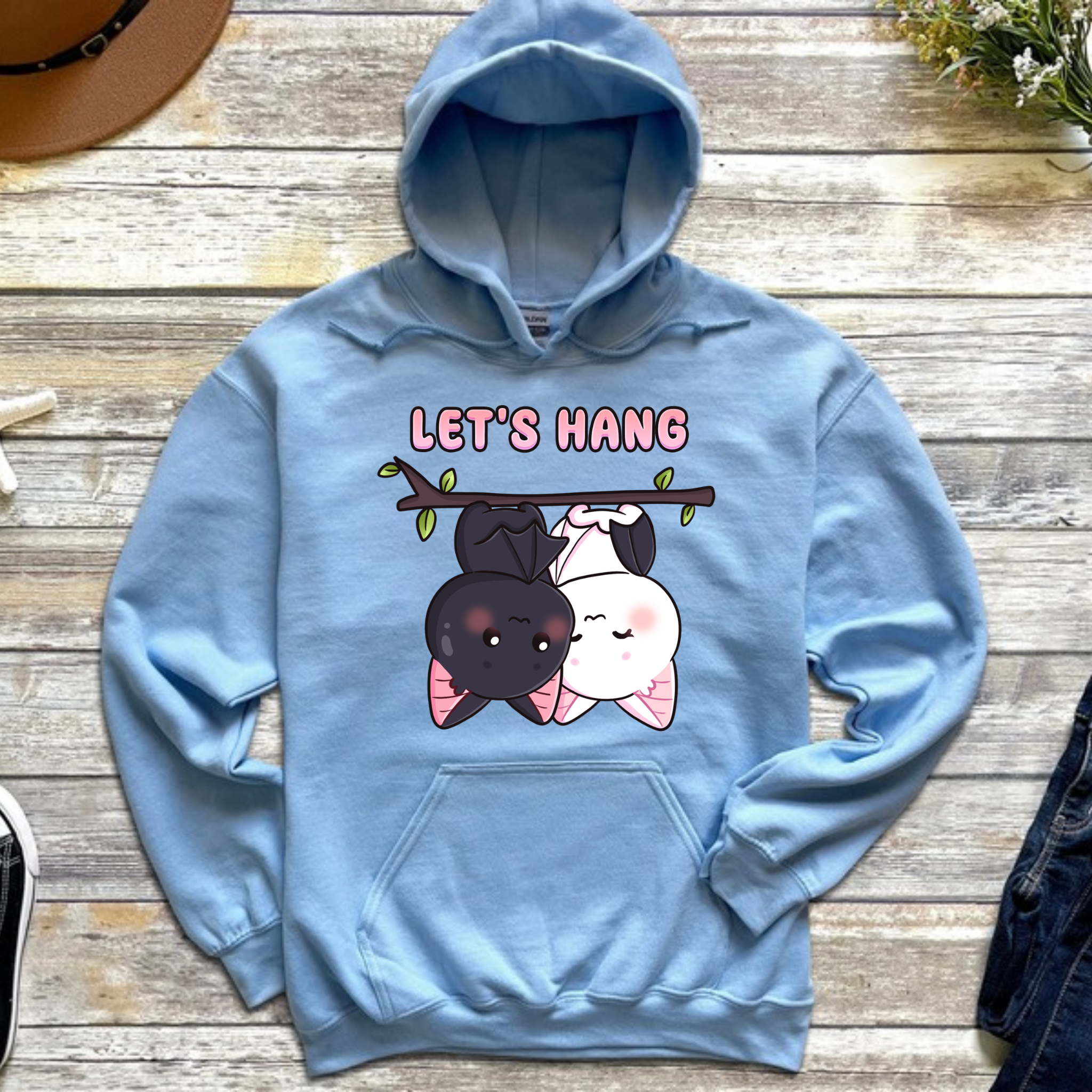 Let's Hang Bat Couple Hoodie