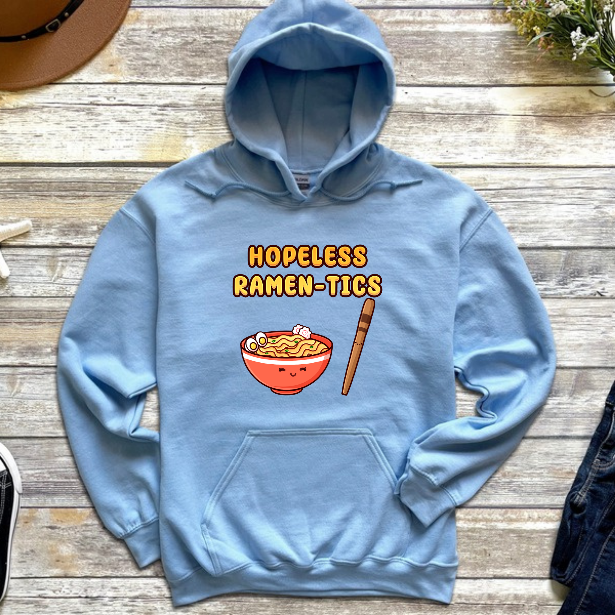 Hopeless Ramen-tics Ramen and Chopstick Couple Hoodie