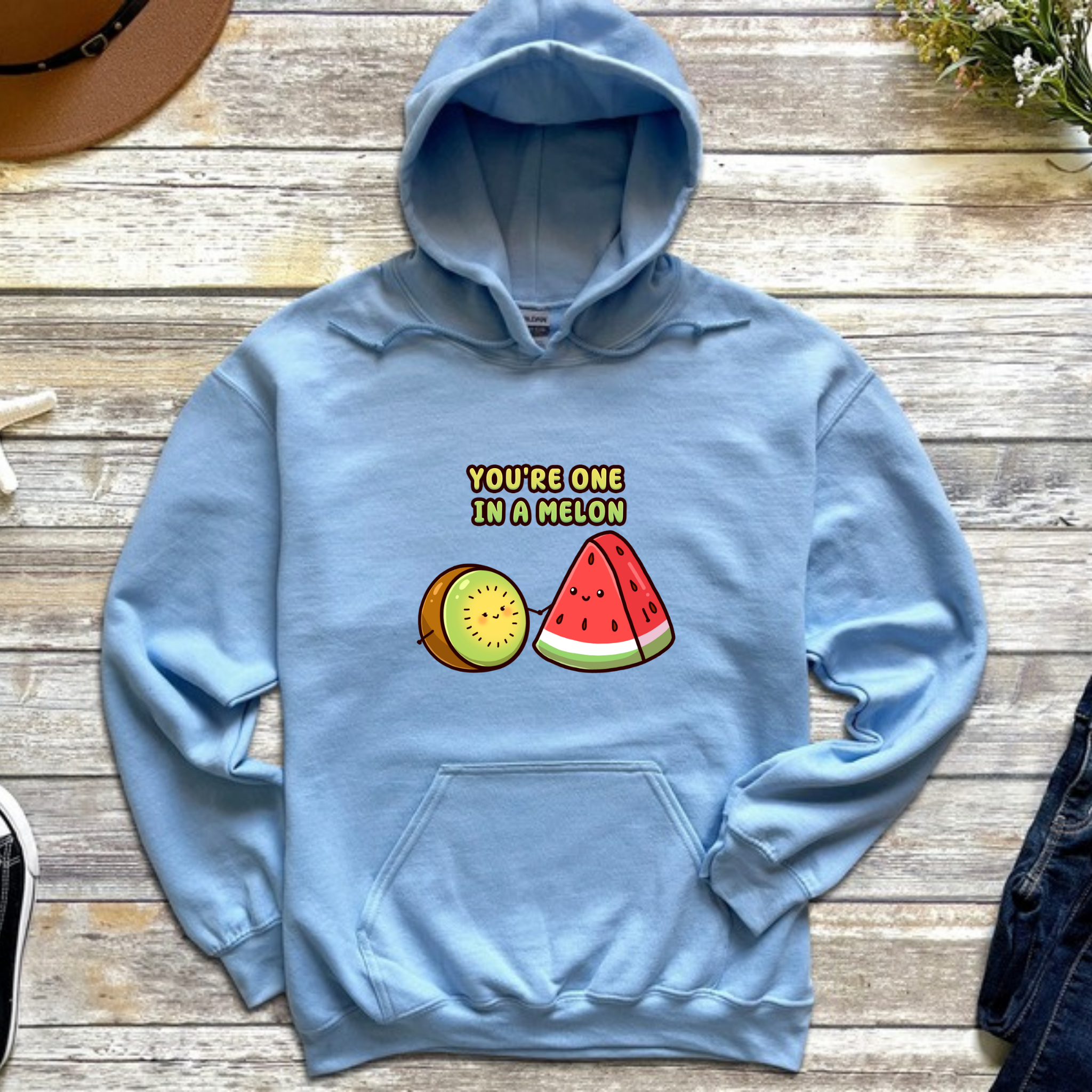 You're One in a Melon Kiwi and Watermelon Couple Hoodie