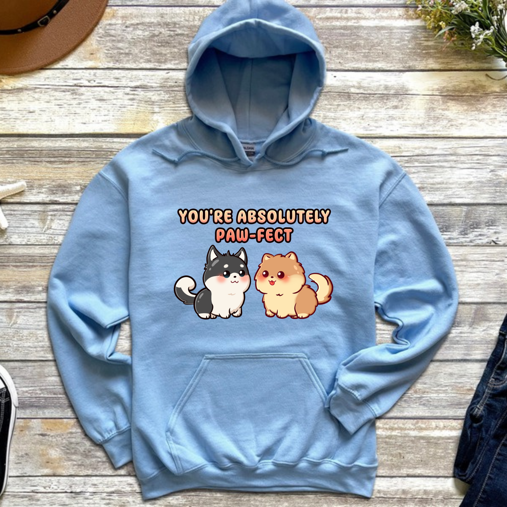 You're Absolutely Paw-fect Dog Couple - Husky & Pomeranian Hoodie