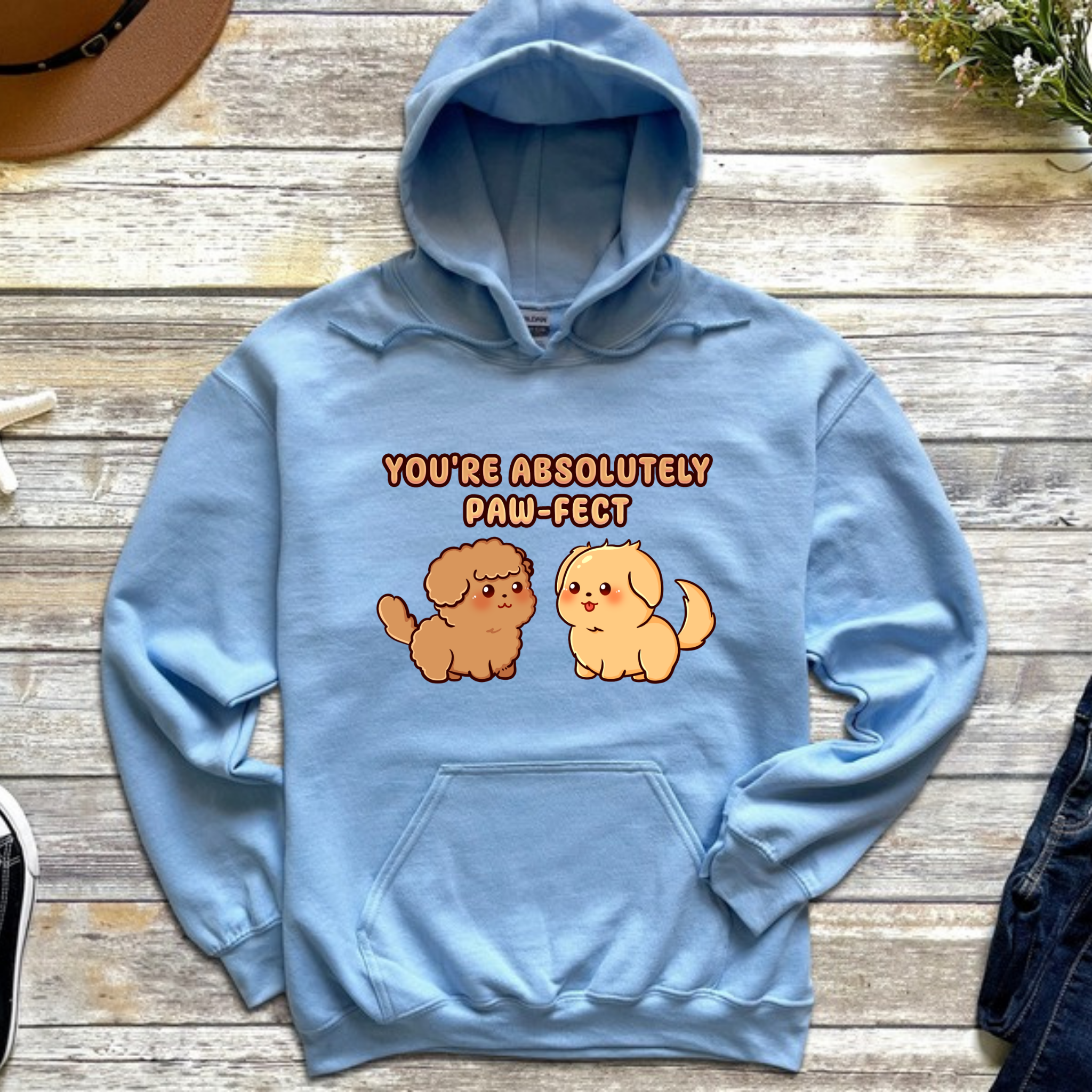 You're Absolutely Paw-Fect Dog Couple - Poodle & Golden Retriever Hoodie