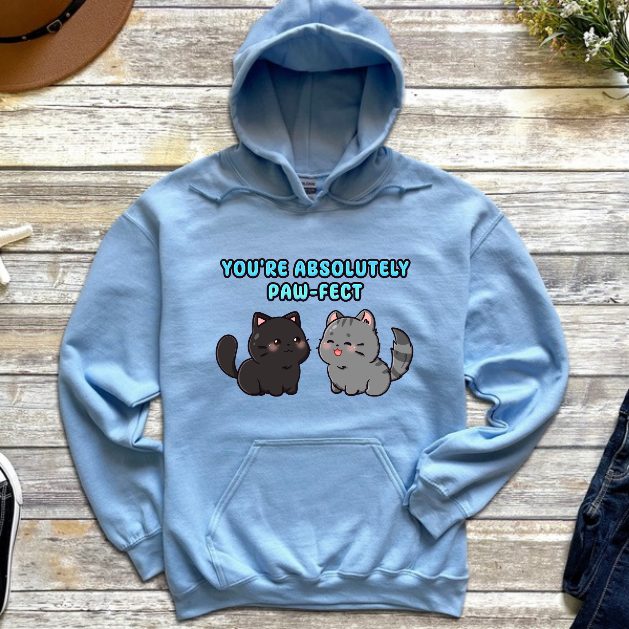 You're Absolutely Paw-Fect Cat Couple Hoodie