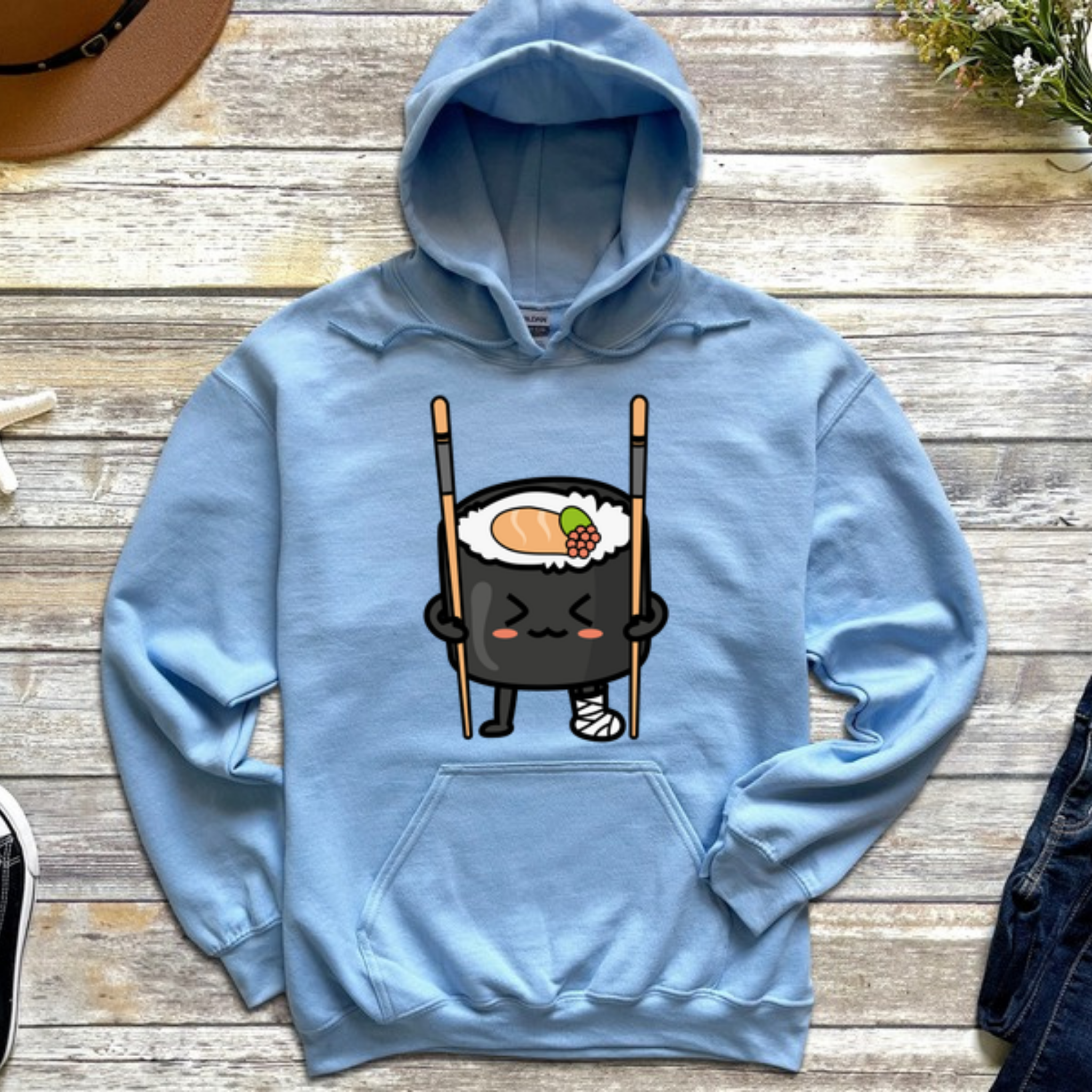 Sushi on Chopstick Crutches Hoodie