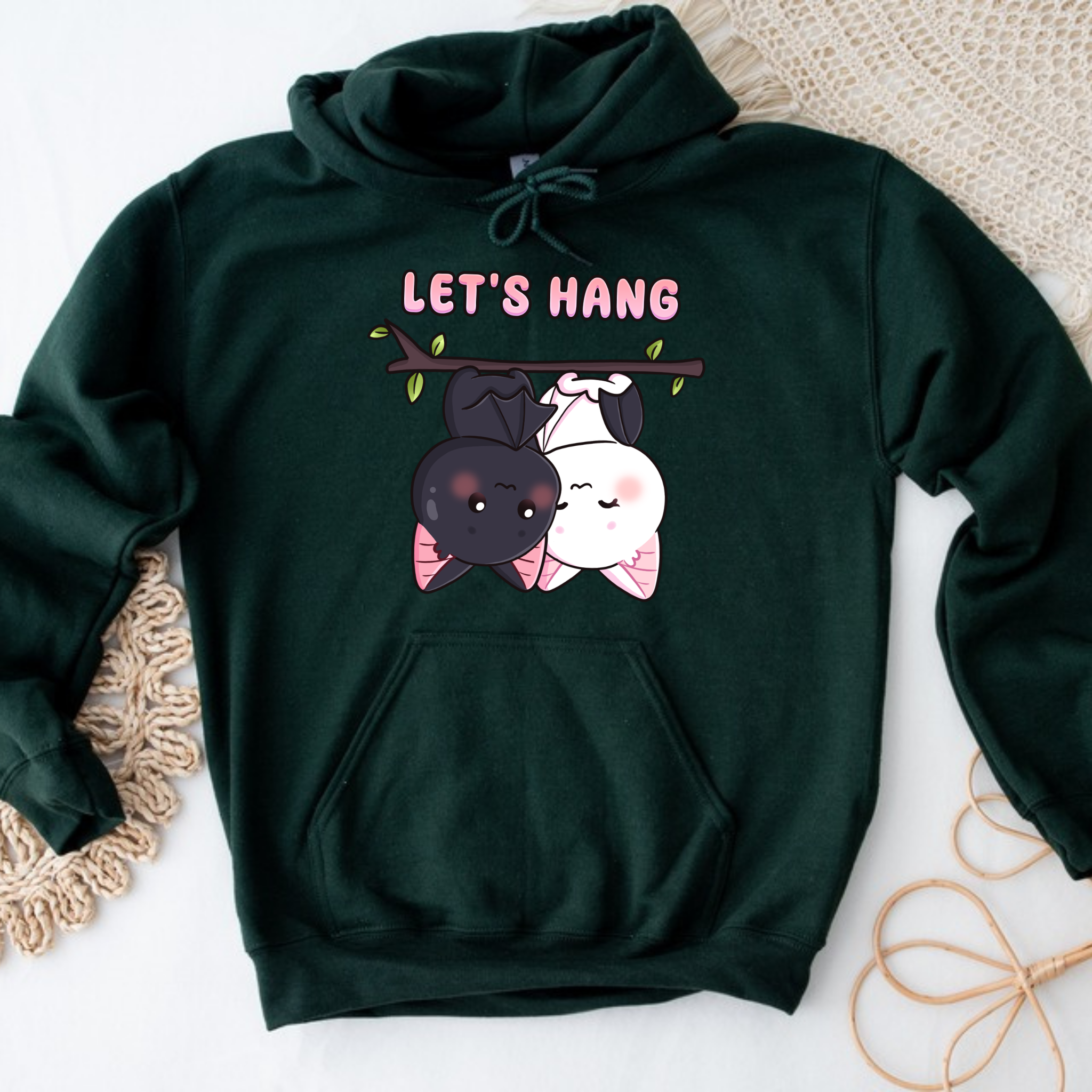 Let's Hang Bat Couple Hoodie