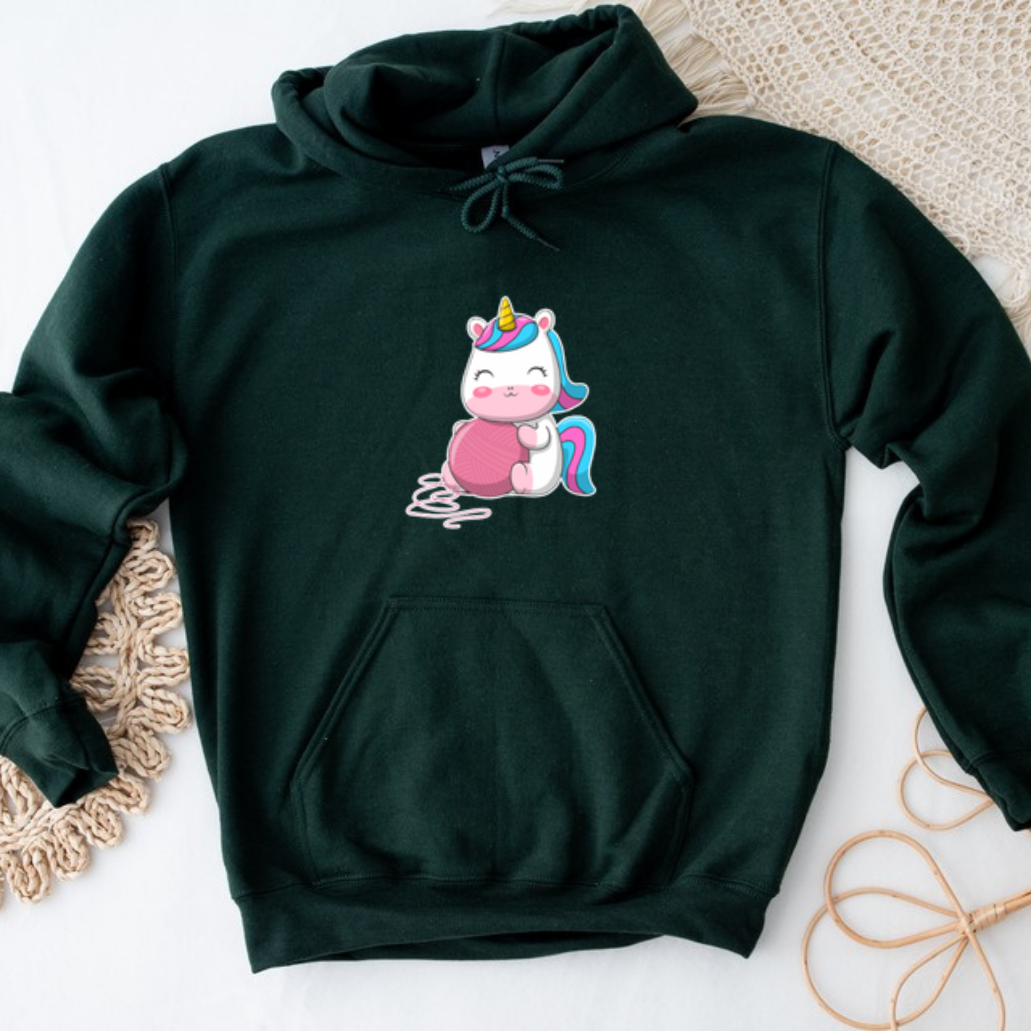 Rainbow Baby Unicorn with Yarn Hoodie