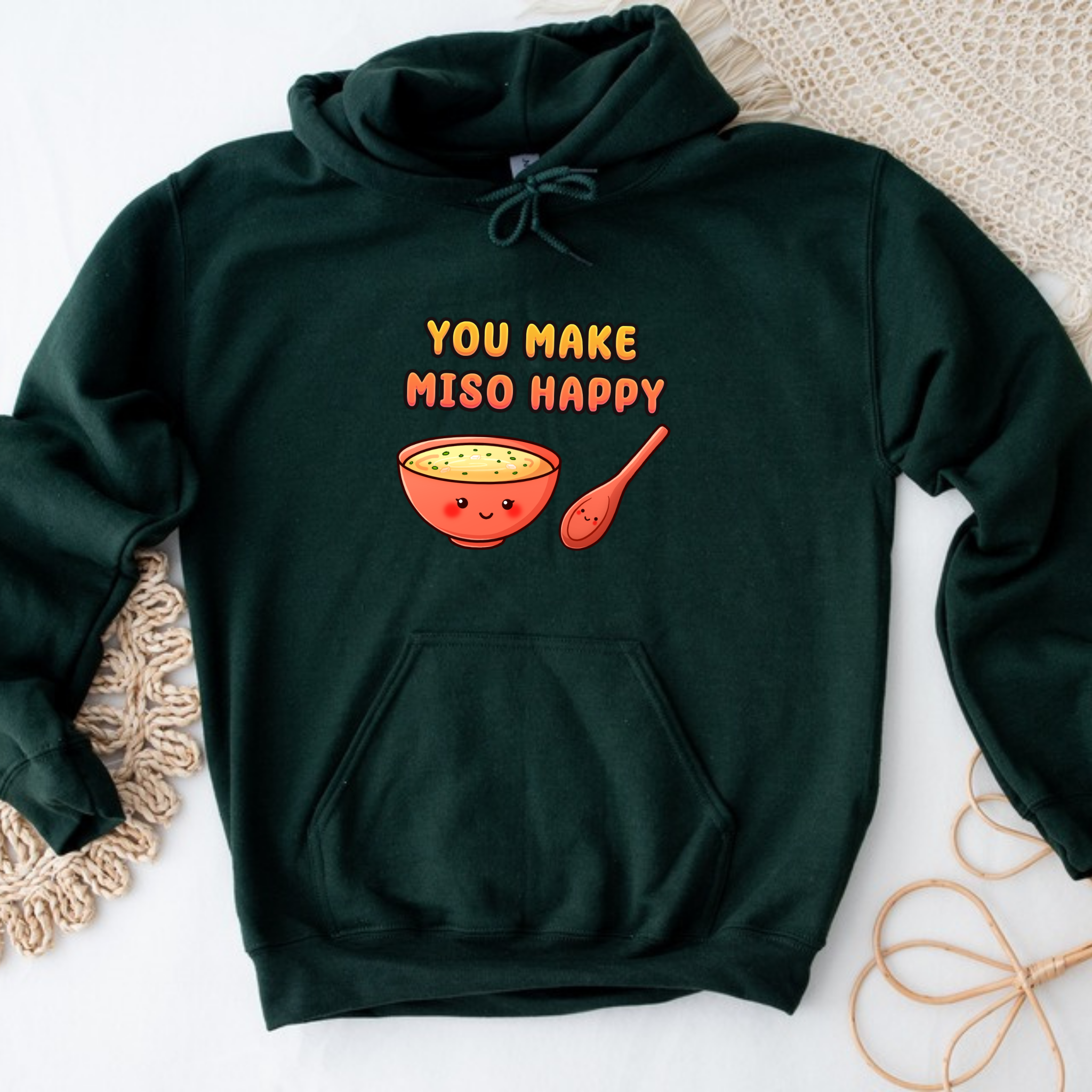 You Make Miso Happy Miso Soup and Spoon Couple Hoodie