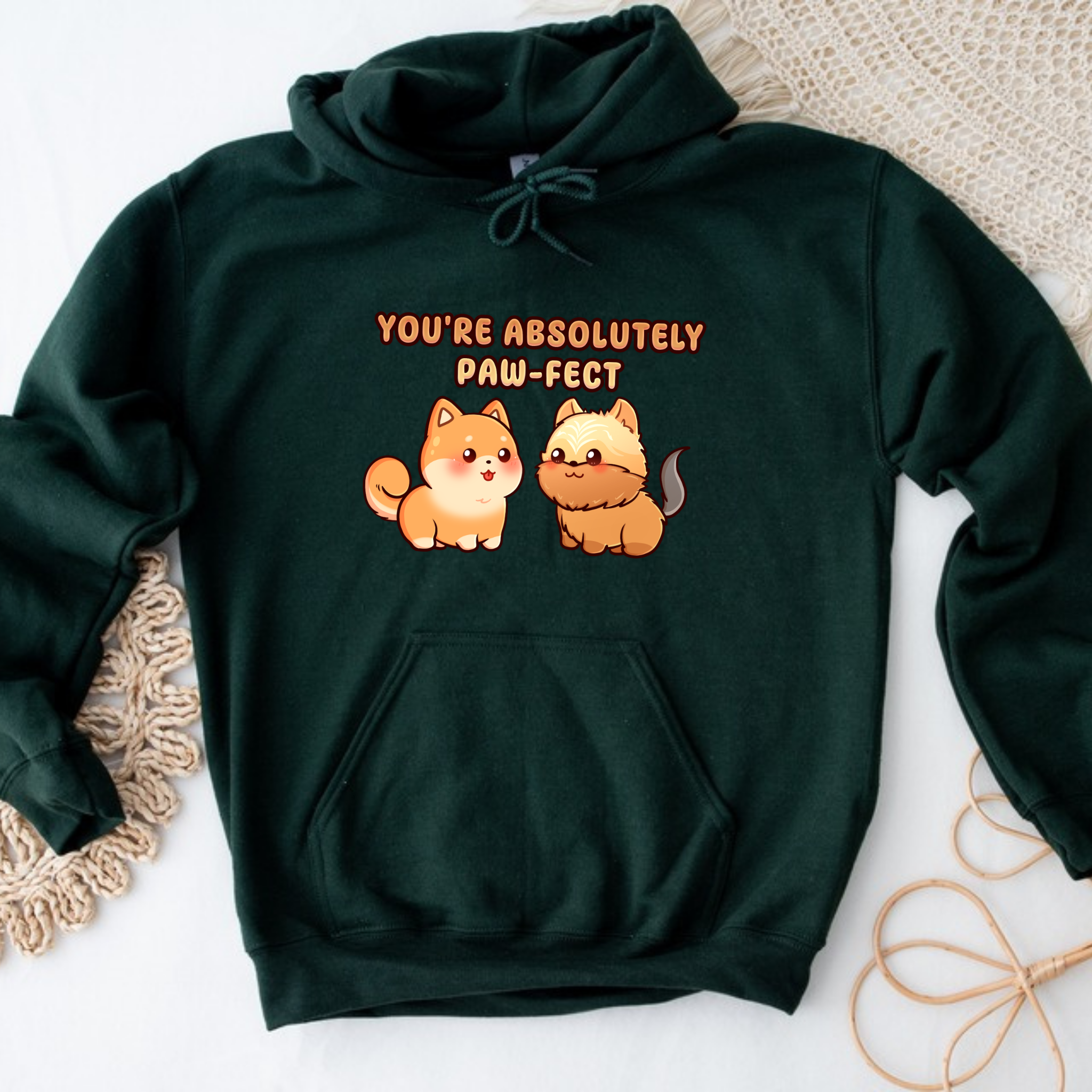 You're Absolutely Paw-fect Dog Couple - Shiba Inu & Yorkshire Terrier Hoodie