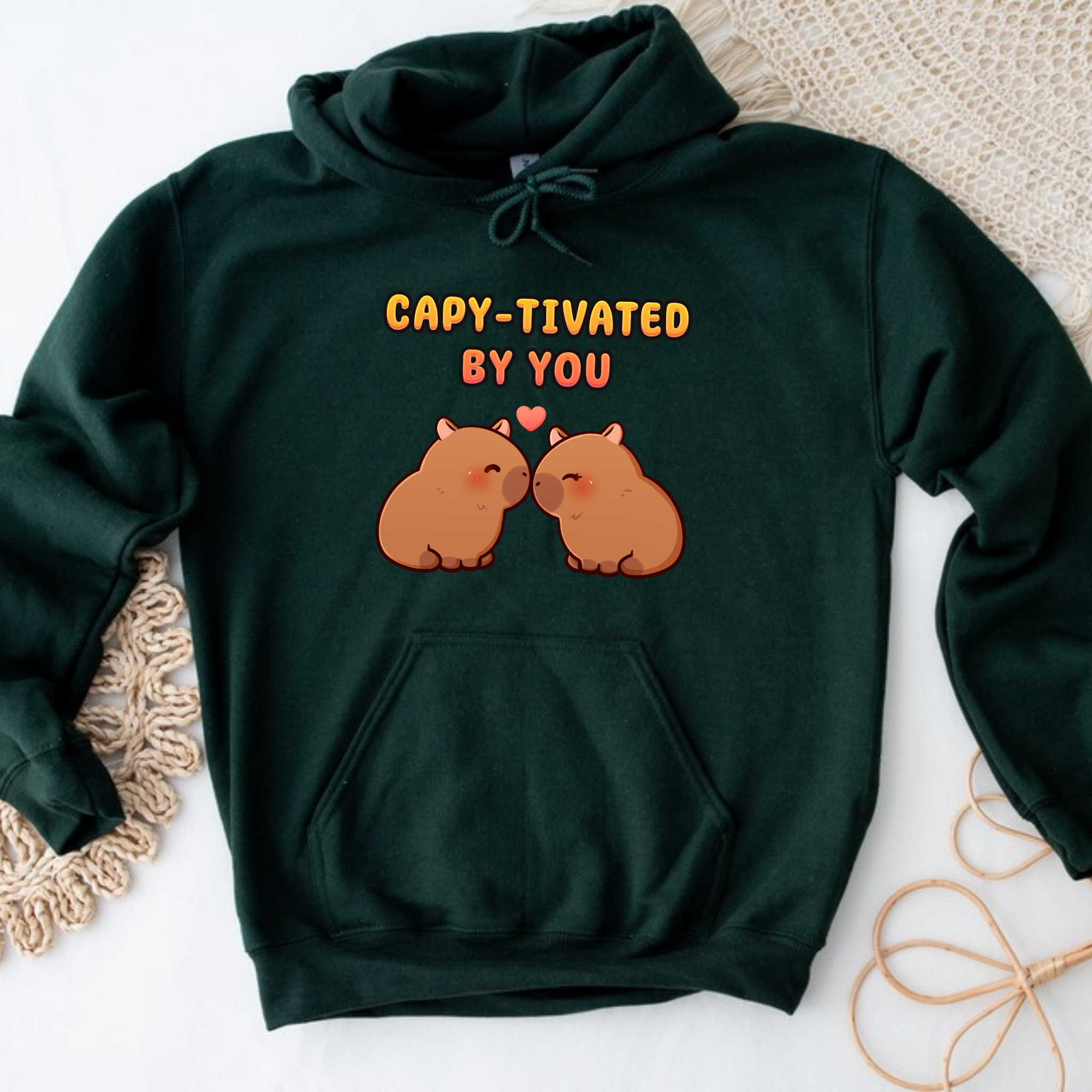 Capy-tivated by You Capybara Couple Hoodie