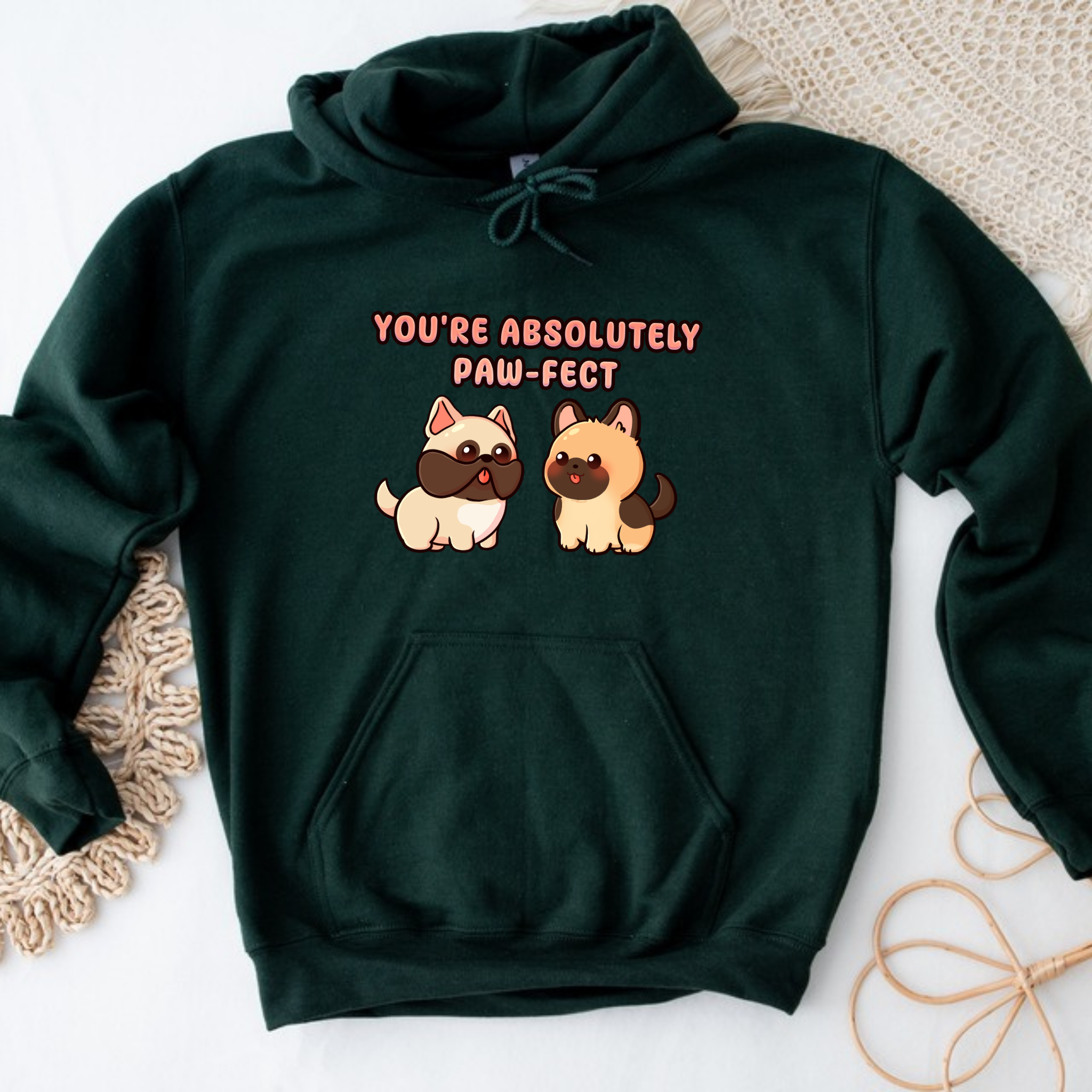You're Absolutely Paw-fect Dog Couple - French Bulldog & German Shephard Hoodie