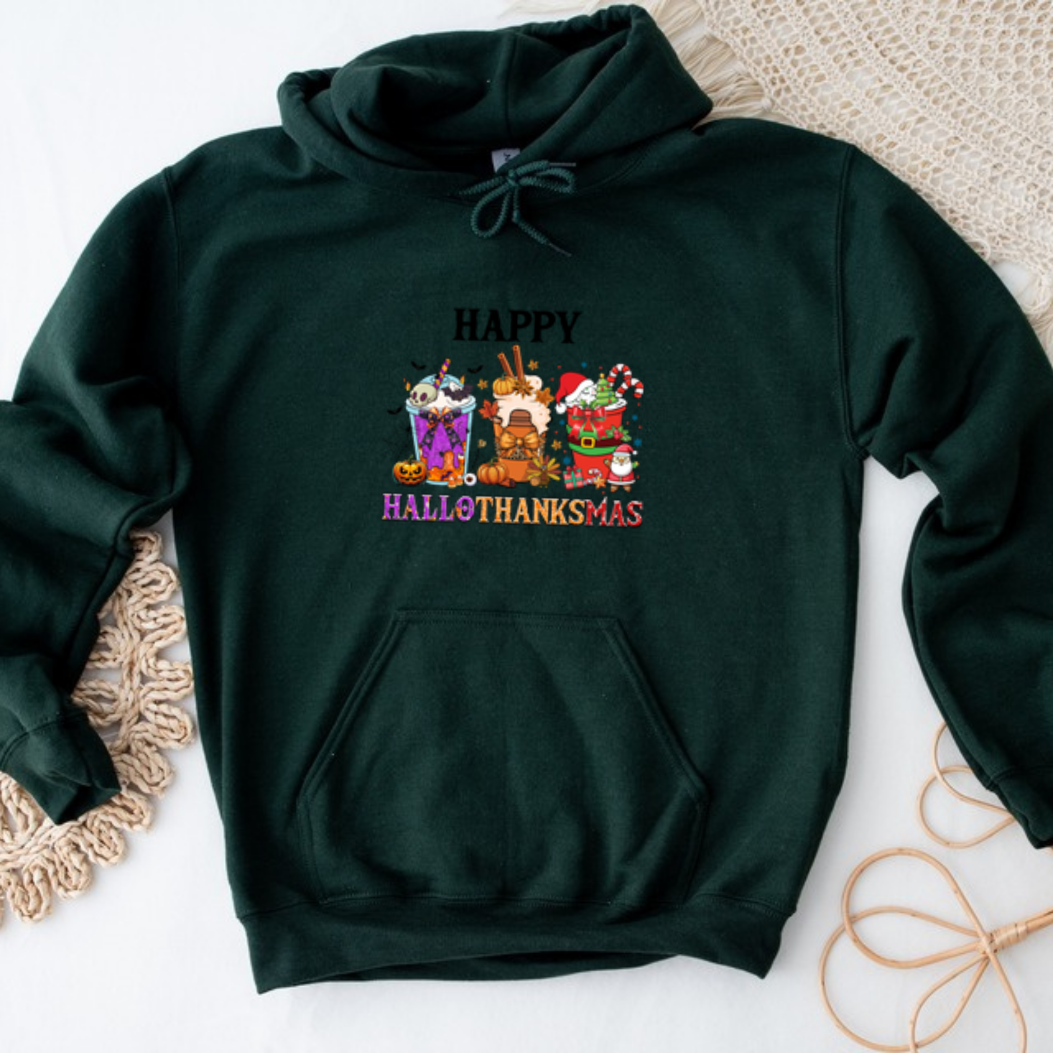 Happy HalloThanksMas Hoodie