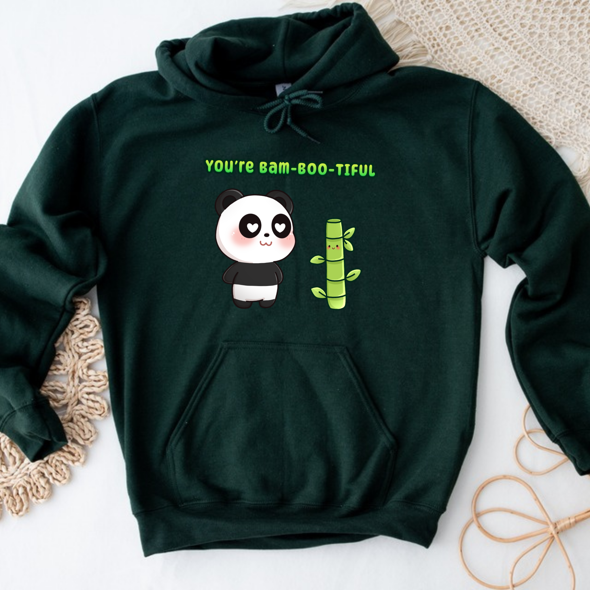 You're Bam-Boo-Tiful Panda and Bamboo Couple Hoodie