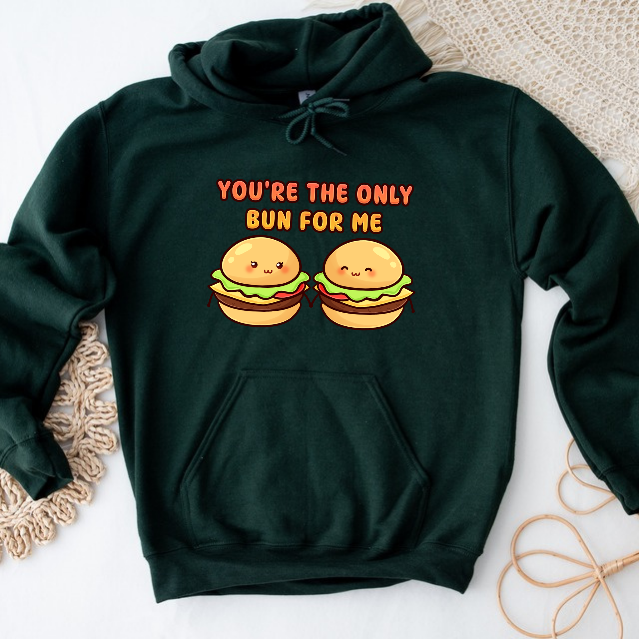 You're the Only Bun for Me Burger Couple Hoodie