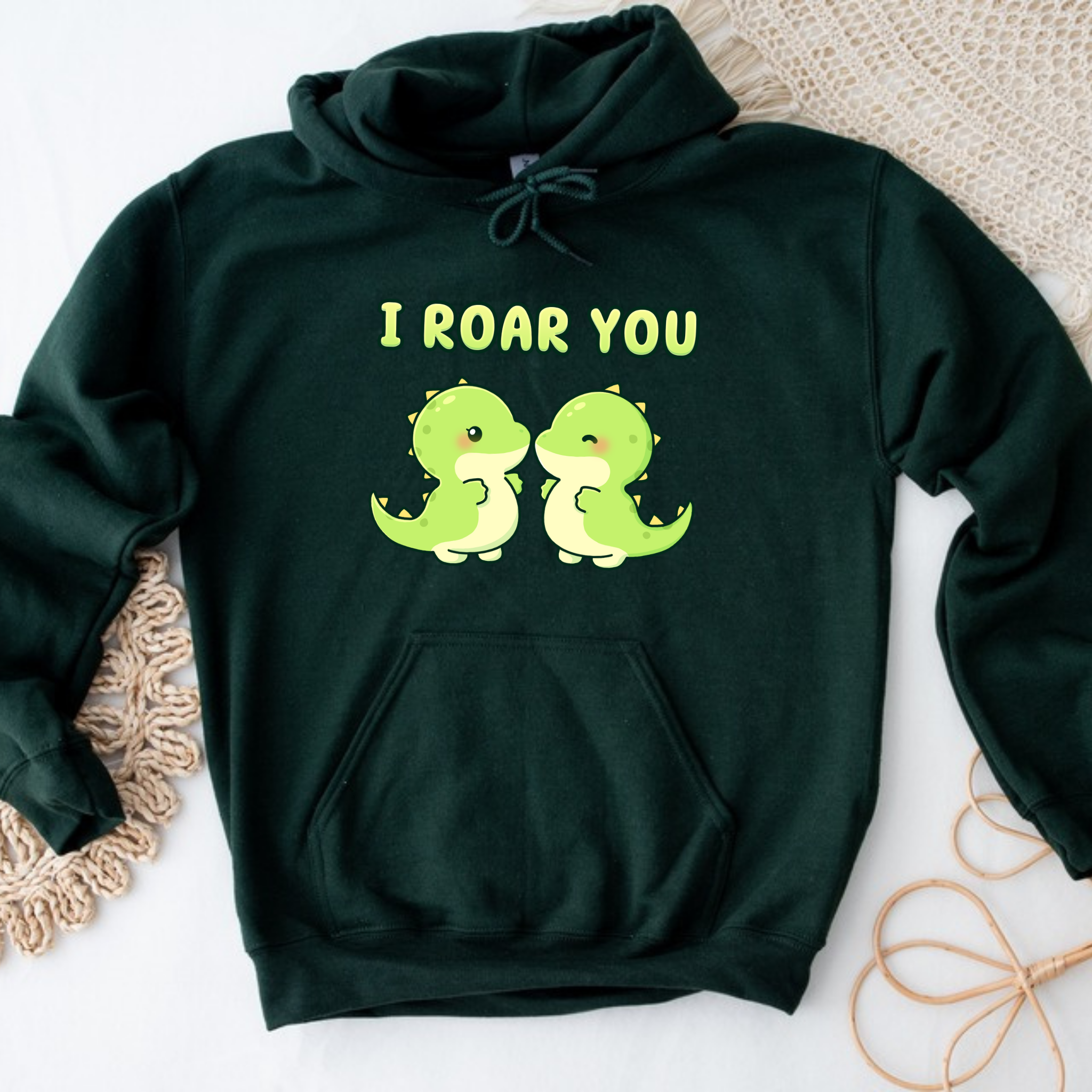 I Roar You Dinosaur Couple Hoodie