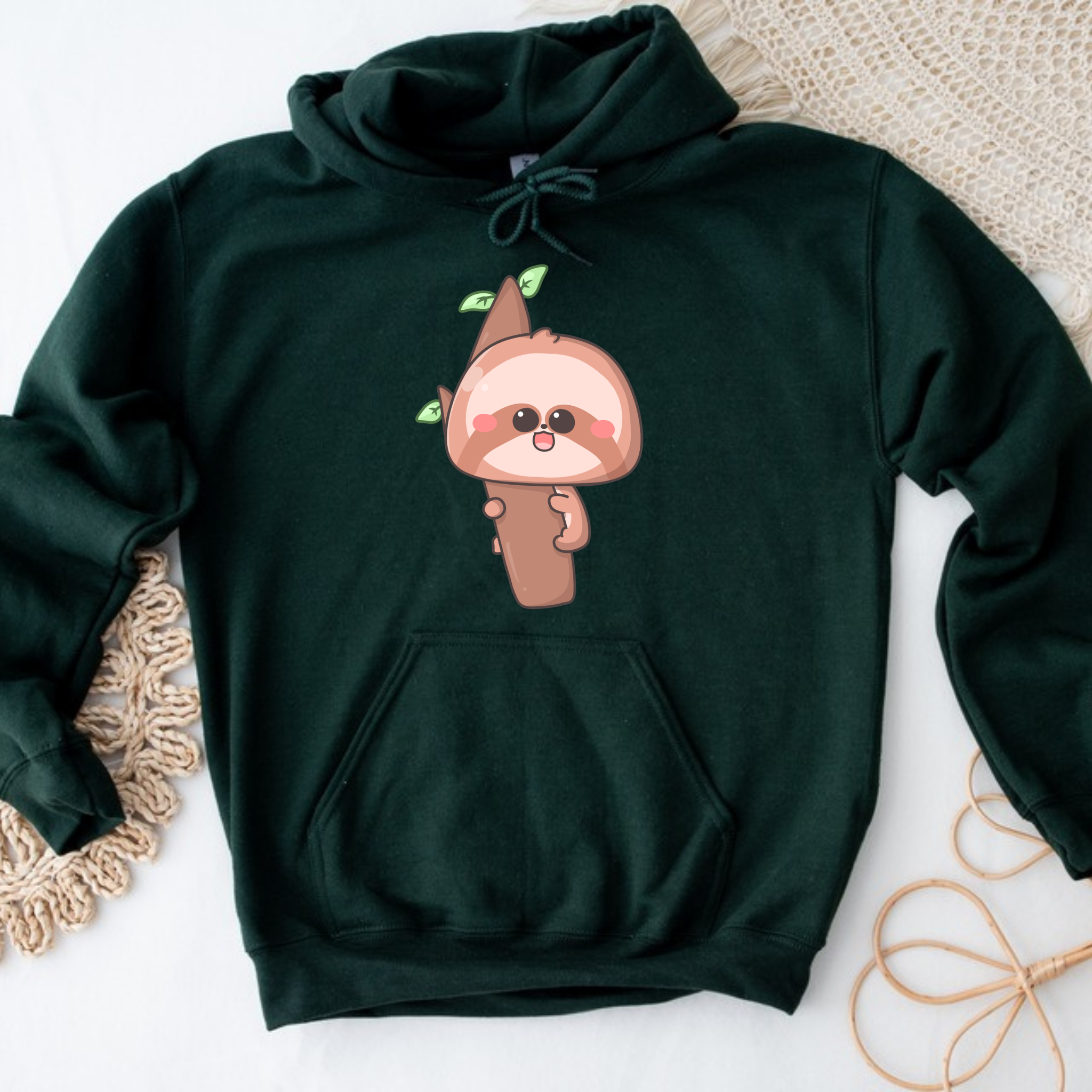 Baby Sloth on a Tree Branch Hoodie