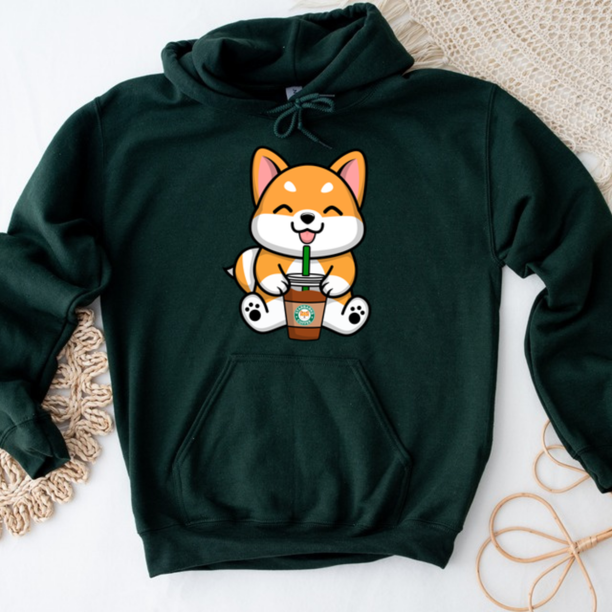 Puppy with Coffee Hoodie