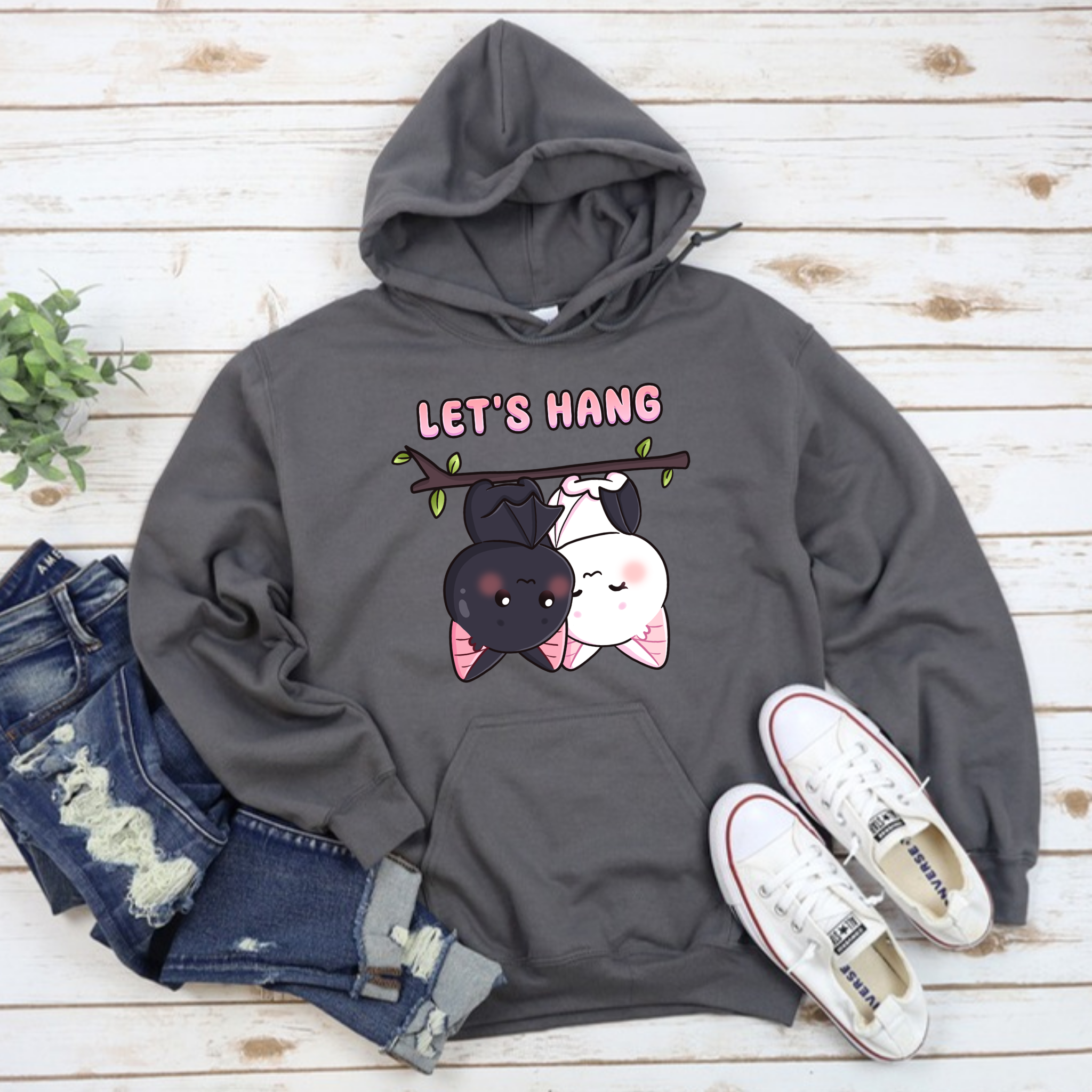 Let's Hang Bat Couple Hoodie