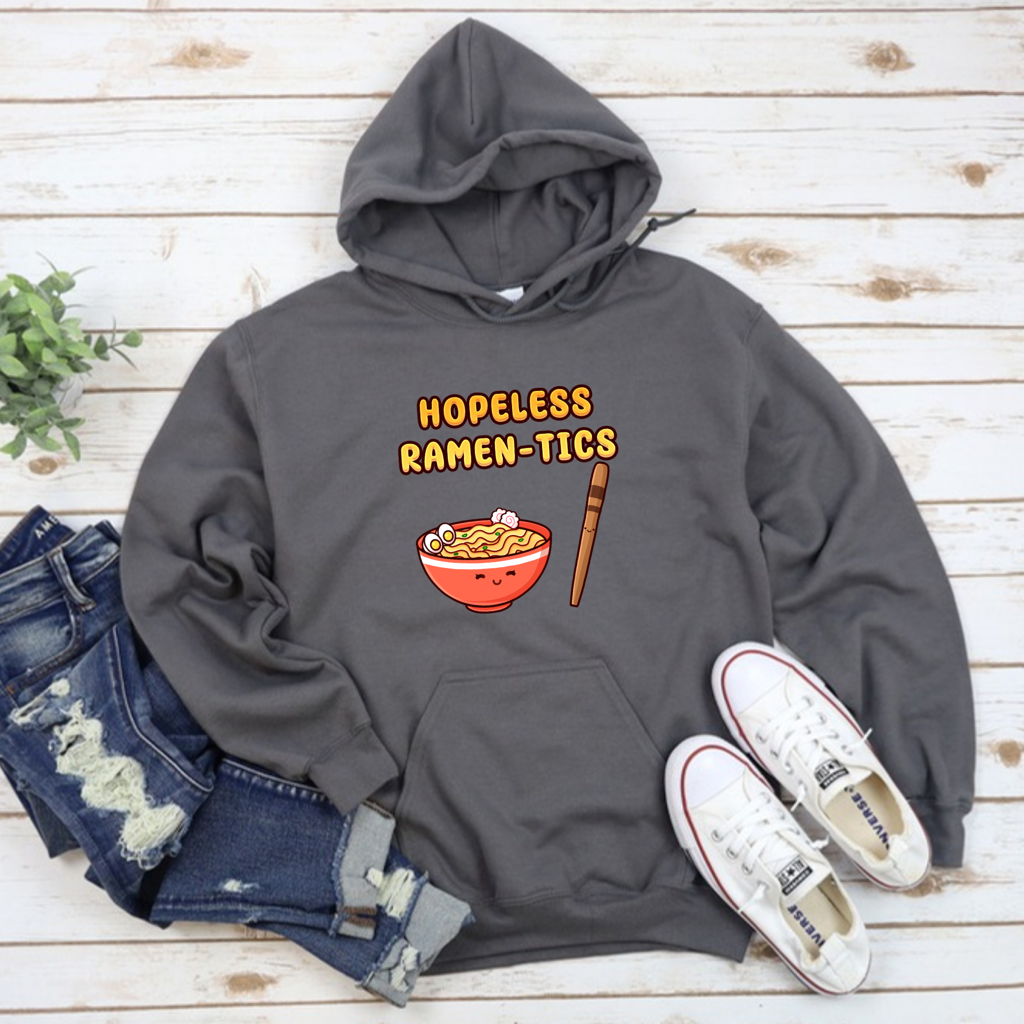 Hopeless Ramen-tics Ramen and Chopstick Couple Hoodie