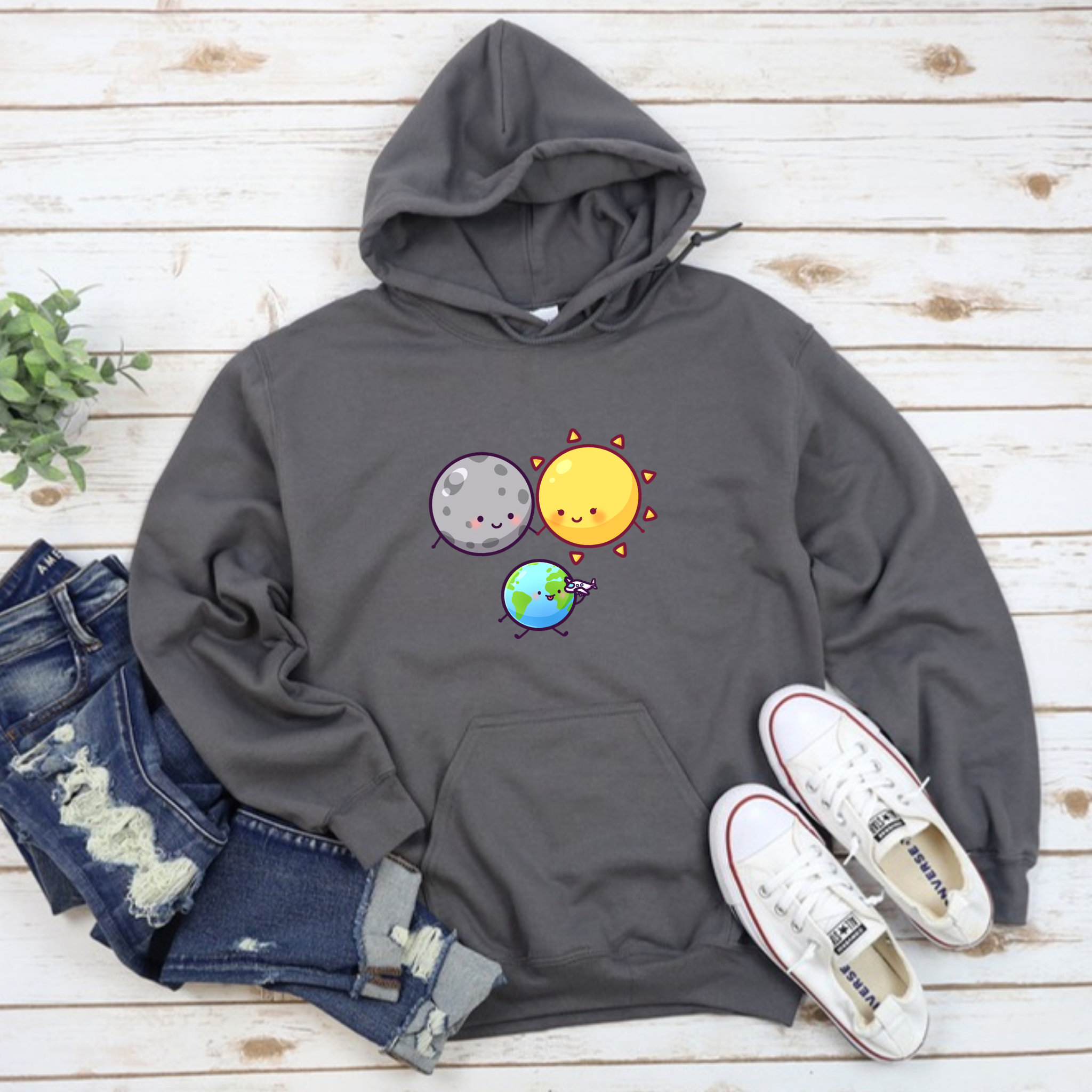 Sun Moon and Earth Family Hoodie