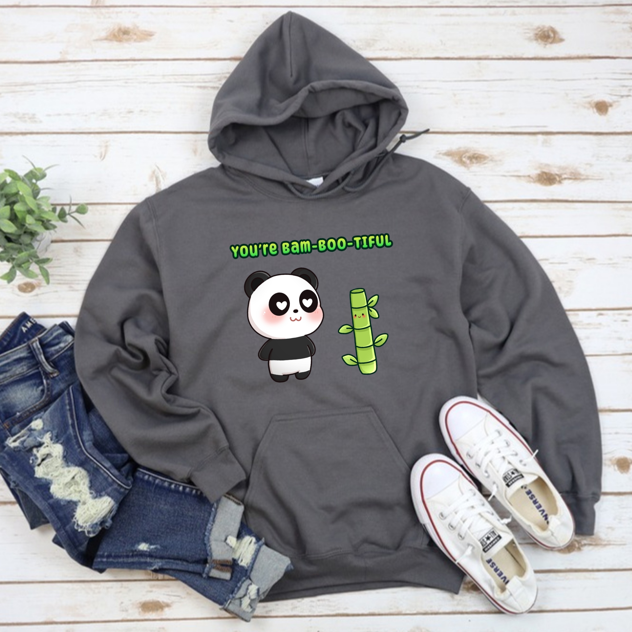 You're Bam-Boo-Tiful Panda and Bamboo Couple Hoodie