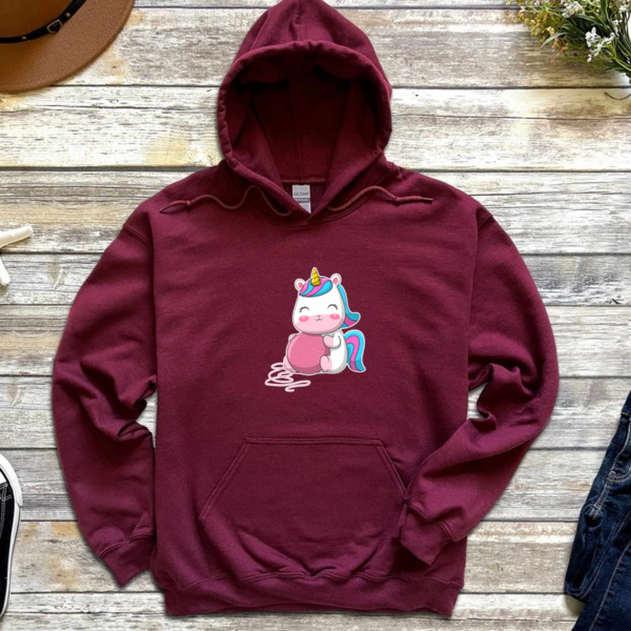 Rainbow Baby Unicorn with Yarn Hoodie