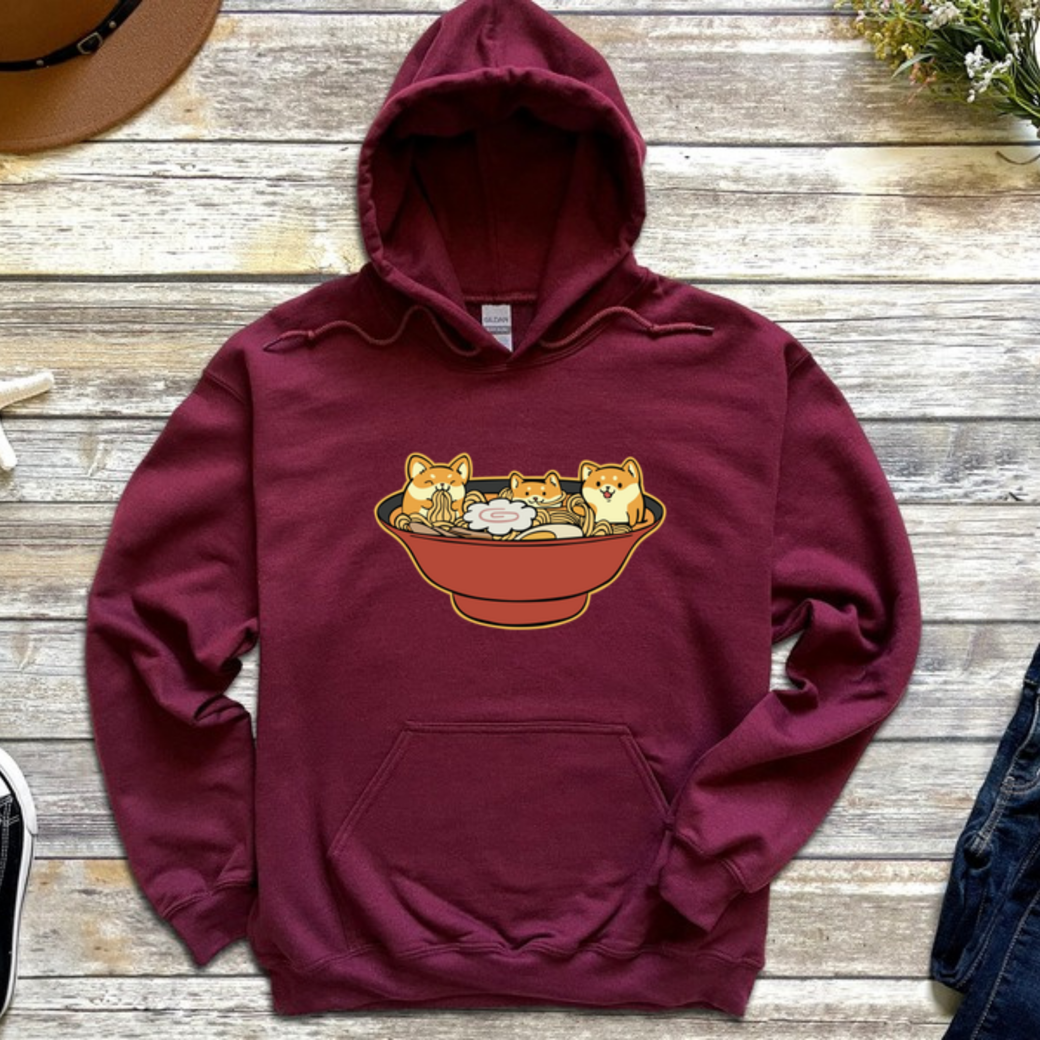 Shiba Inu Ramen Bowl Hoodie
