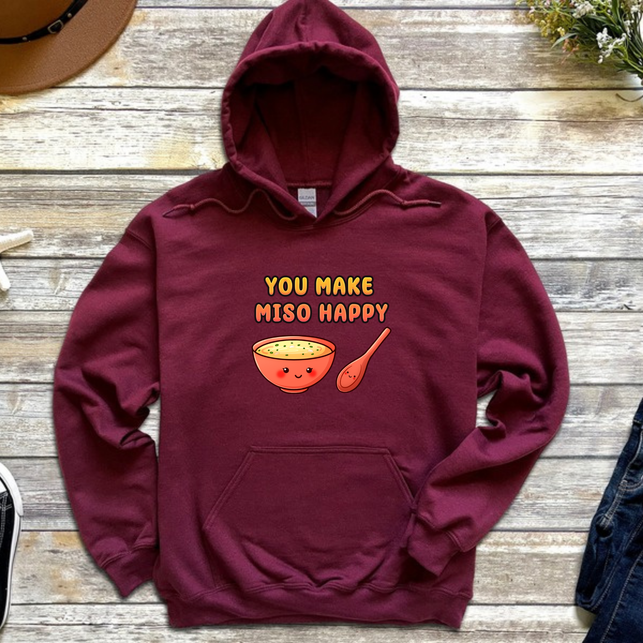 You Make Miso Happy Miso Soup and Spoon Couple Hoodie
