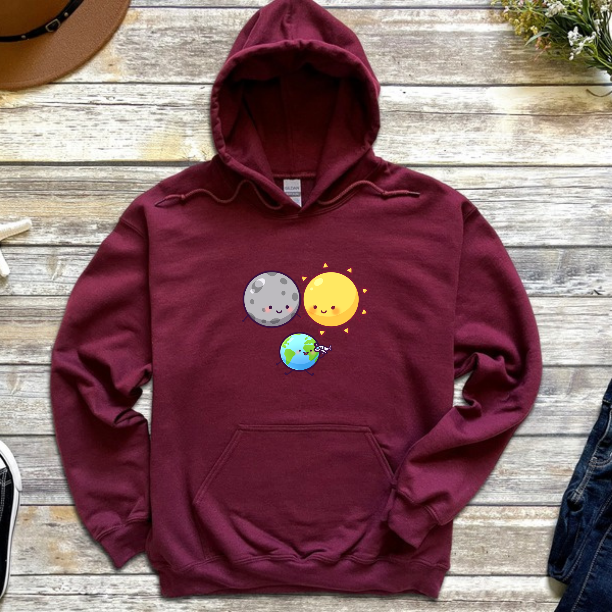 Sun Moon and Earth Family Hoodie
