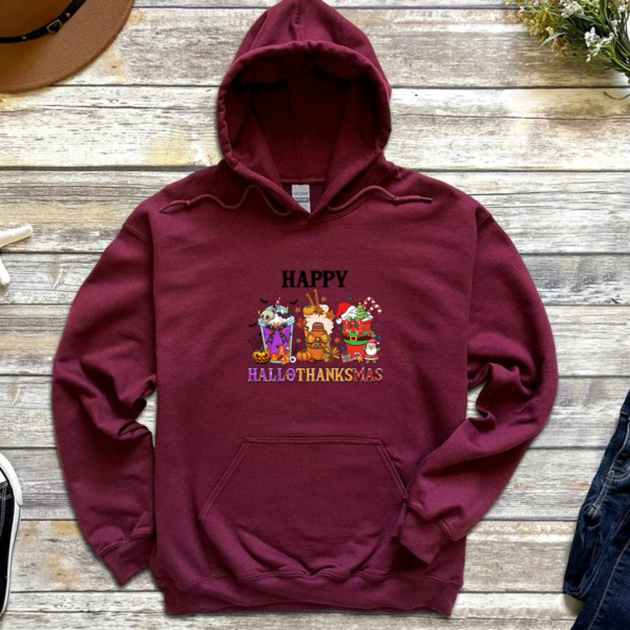 Happy HalloThanksMas Hoodie