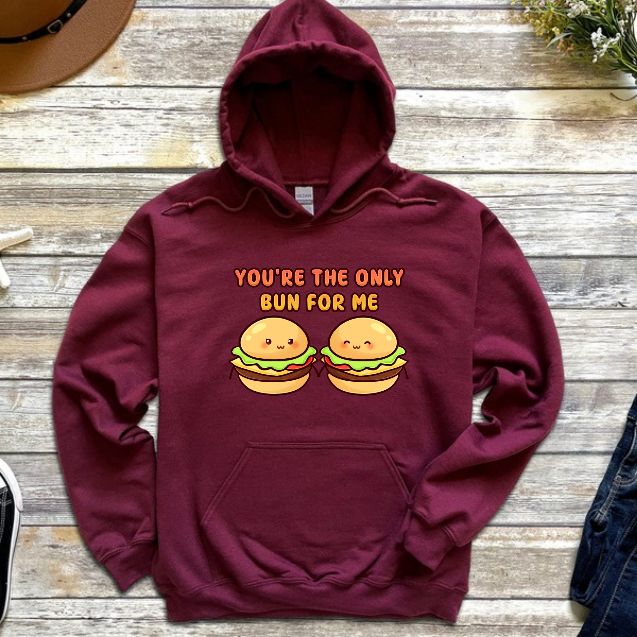 You're the Only Bun for Me Burger Couple Hoodie