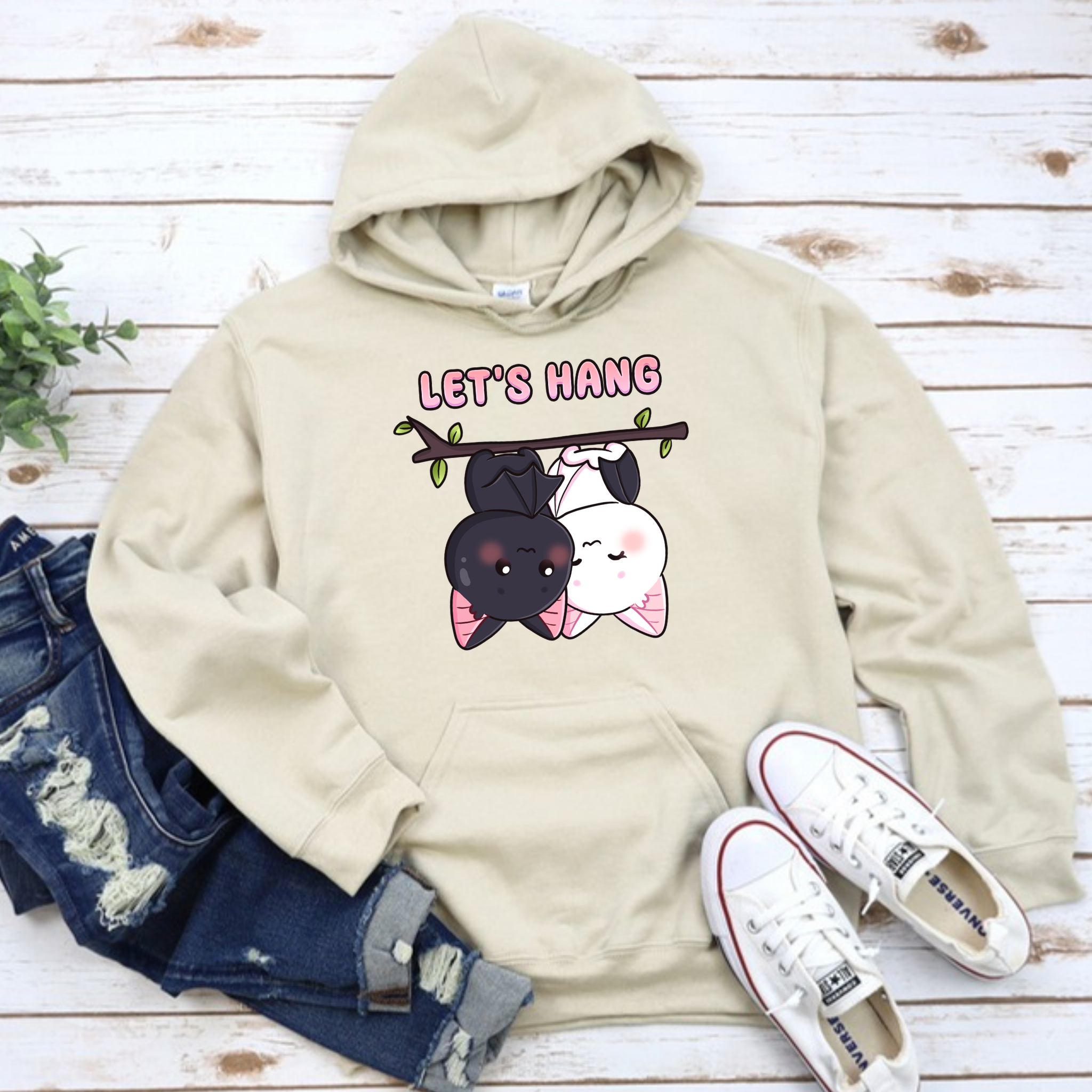Let's Hang Bat Couple Hoodie