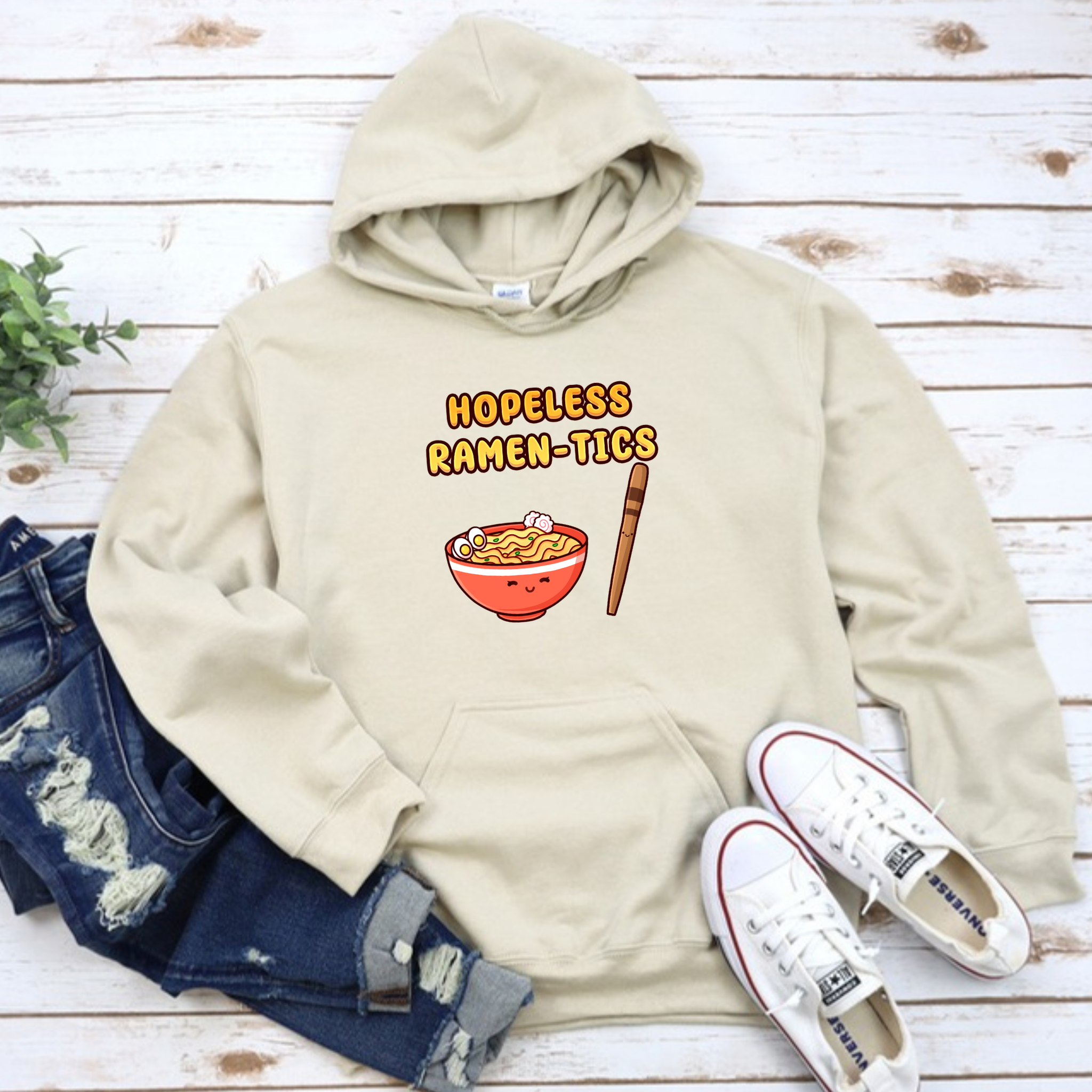 Hopeless Ramen-tics Ramen and Chopstick Couple Hoodie