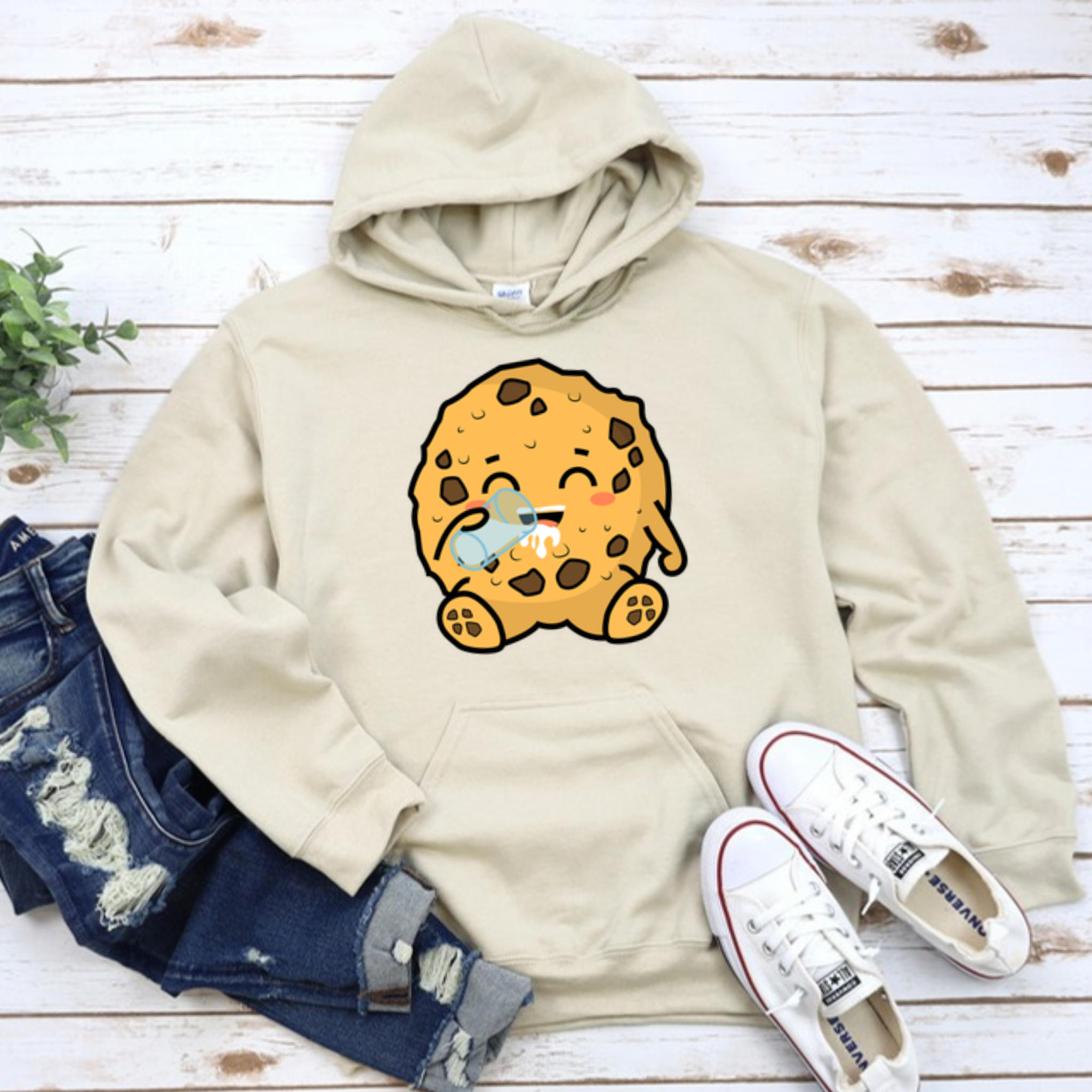 Cookie Drinking Milk Hoodie