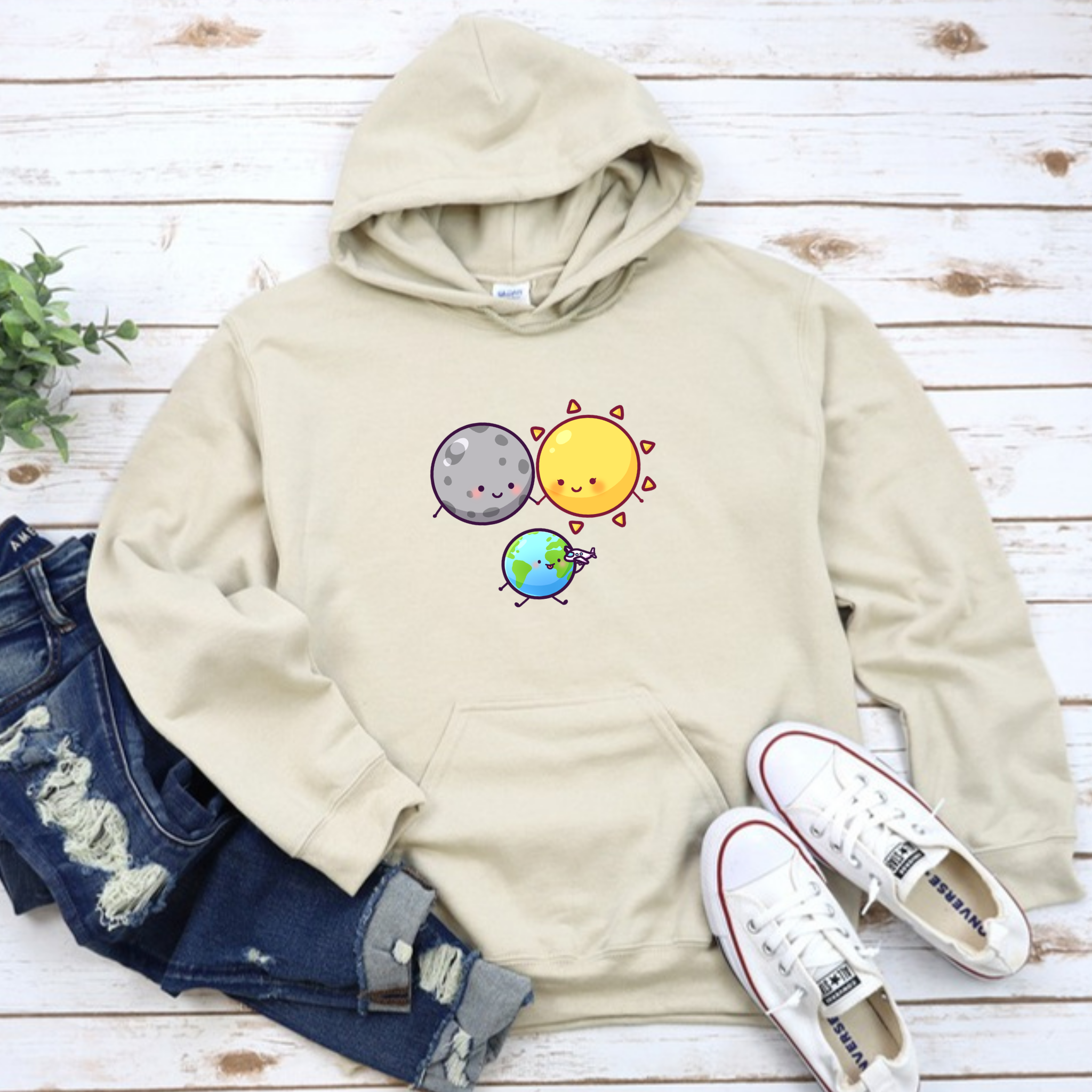 Sun Moon and Earth Family Hoodie