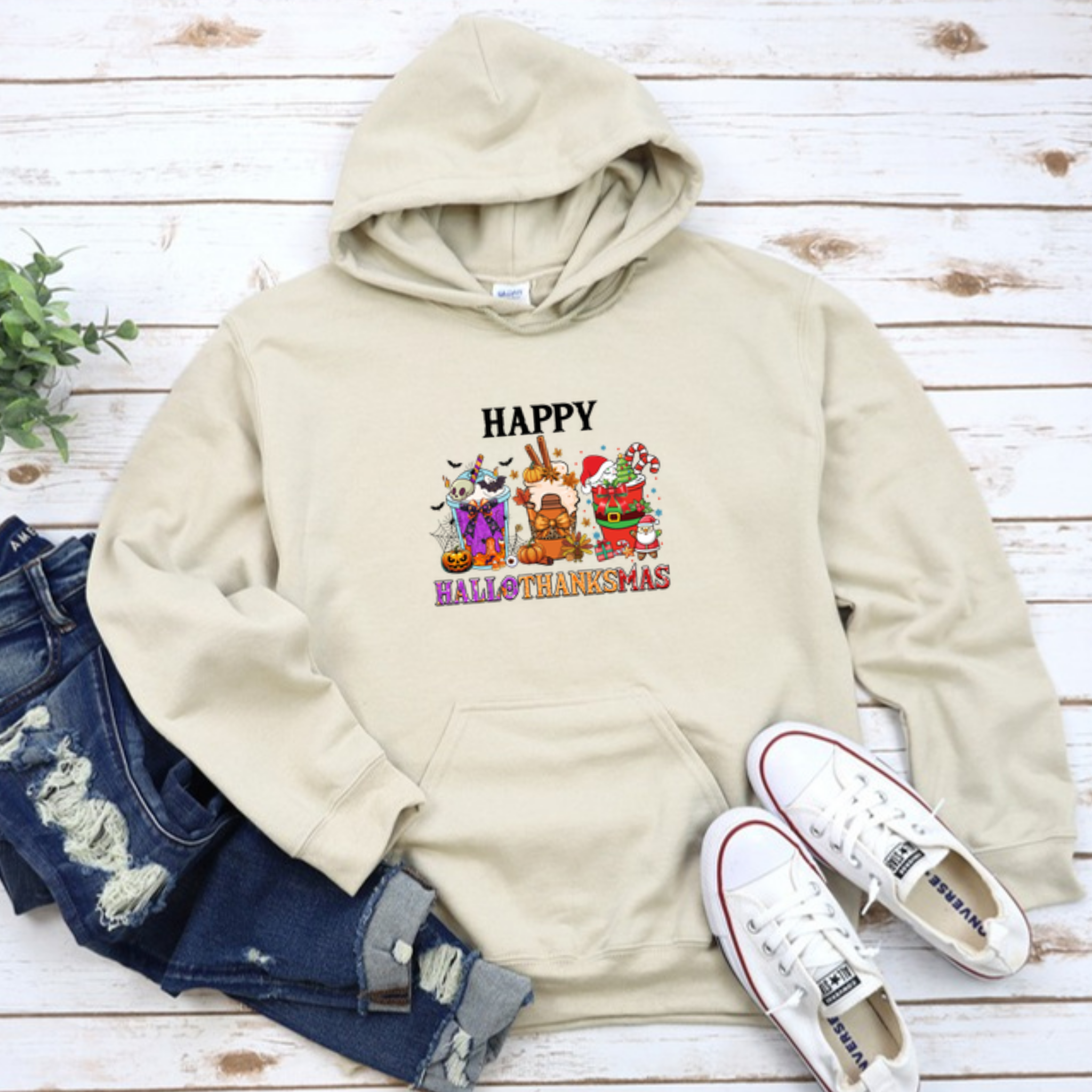 Happy HalloThanksMas Hoodie