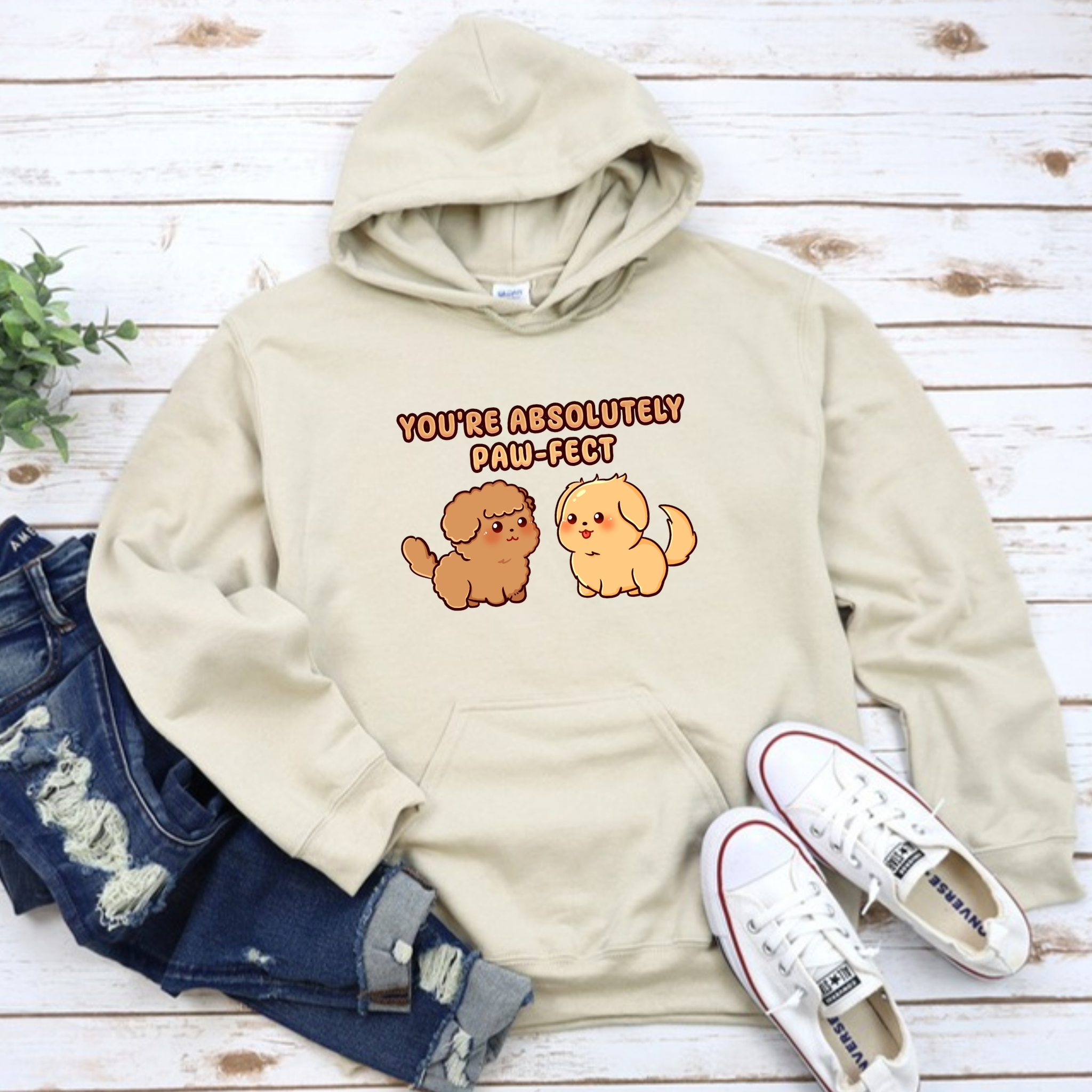 You're Absolutely Paw-Fect Dog Couple - Poodle & Golden Retriever Hoodie