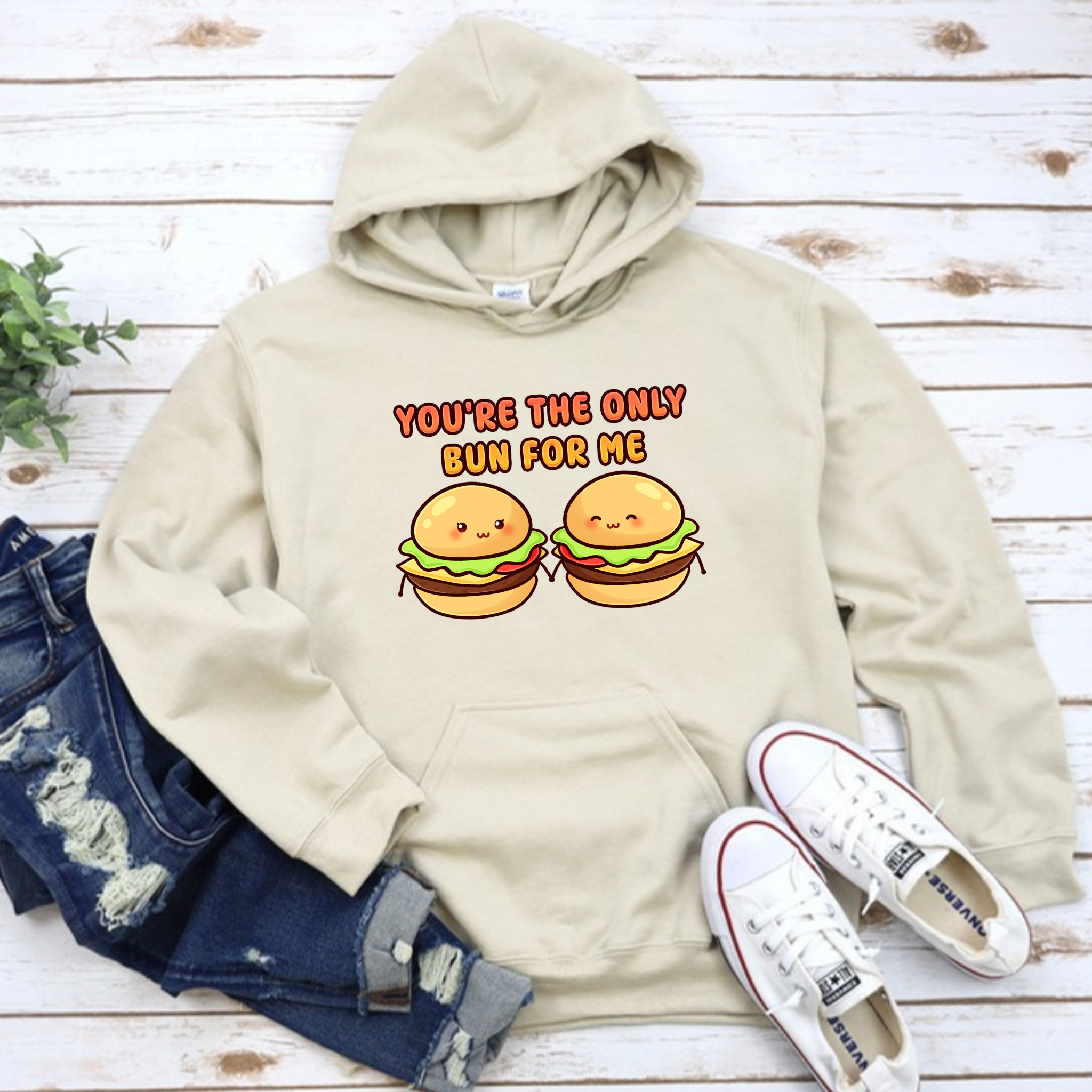 You're the Only Bun for Me Burger Couple Hoodie