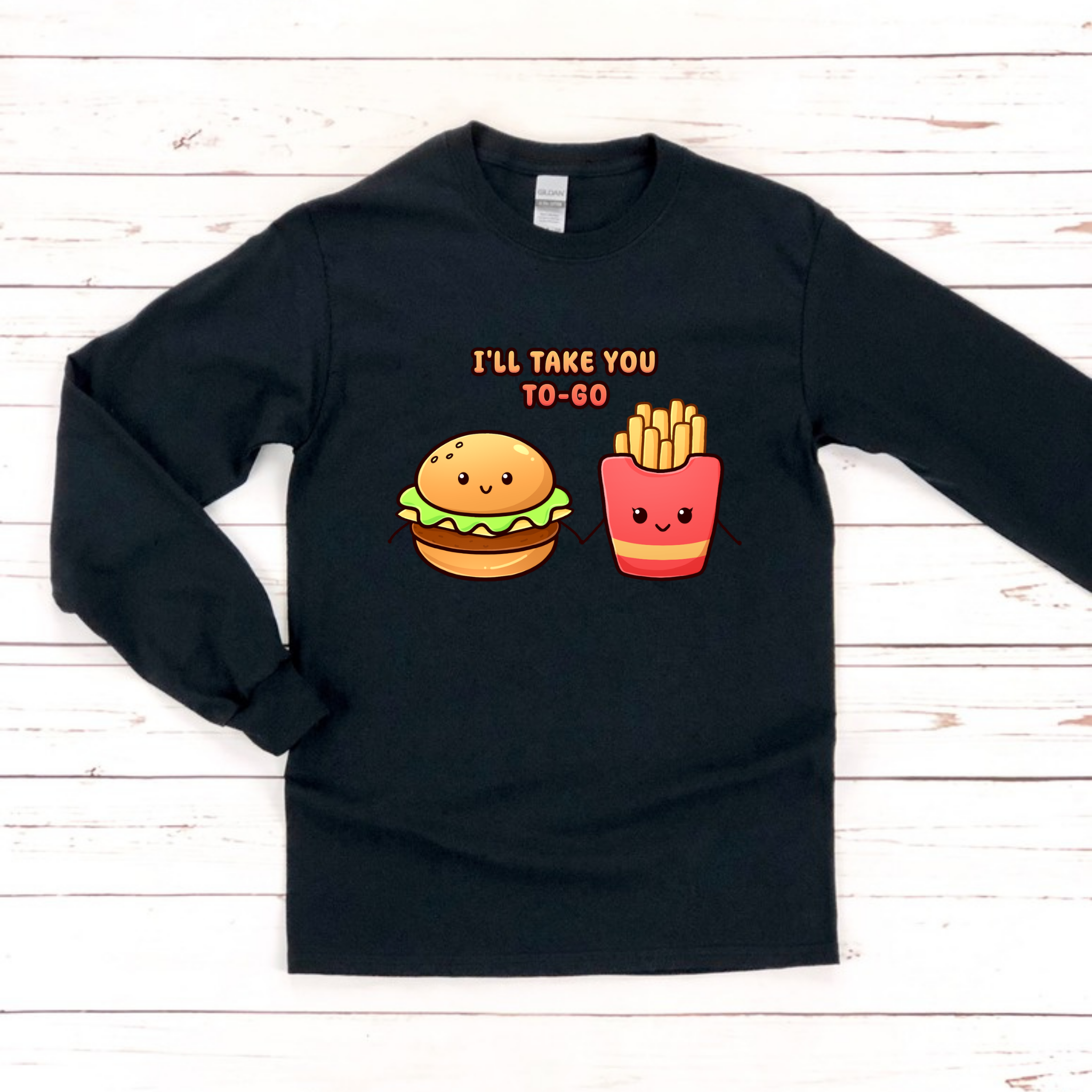 I'll Take You To-Go Burger and Fries Couple Long Sleeve Shirt