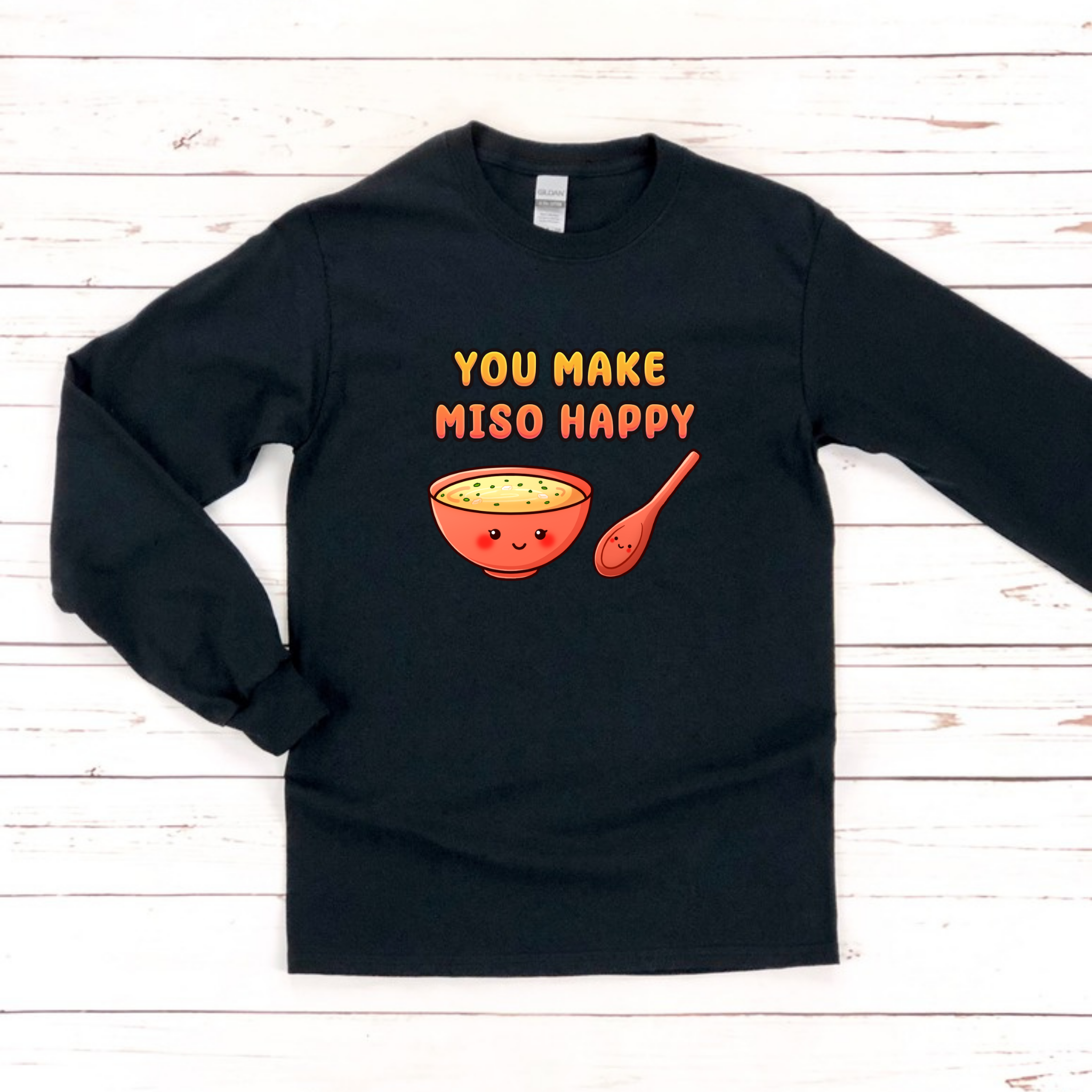 You Make Miso Happy Miso Soup and Spoon Couple Long Sleeve Shirt