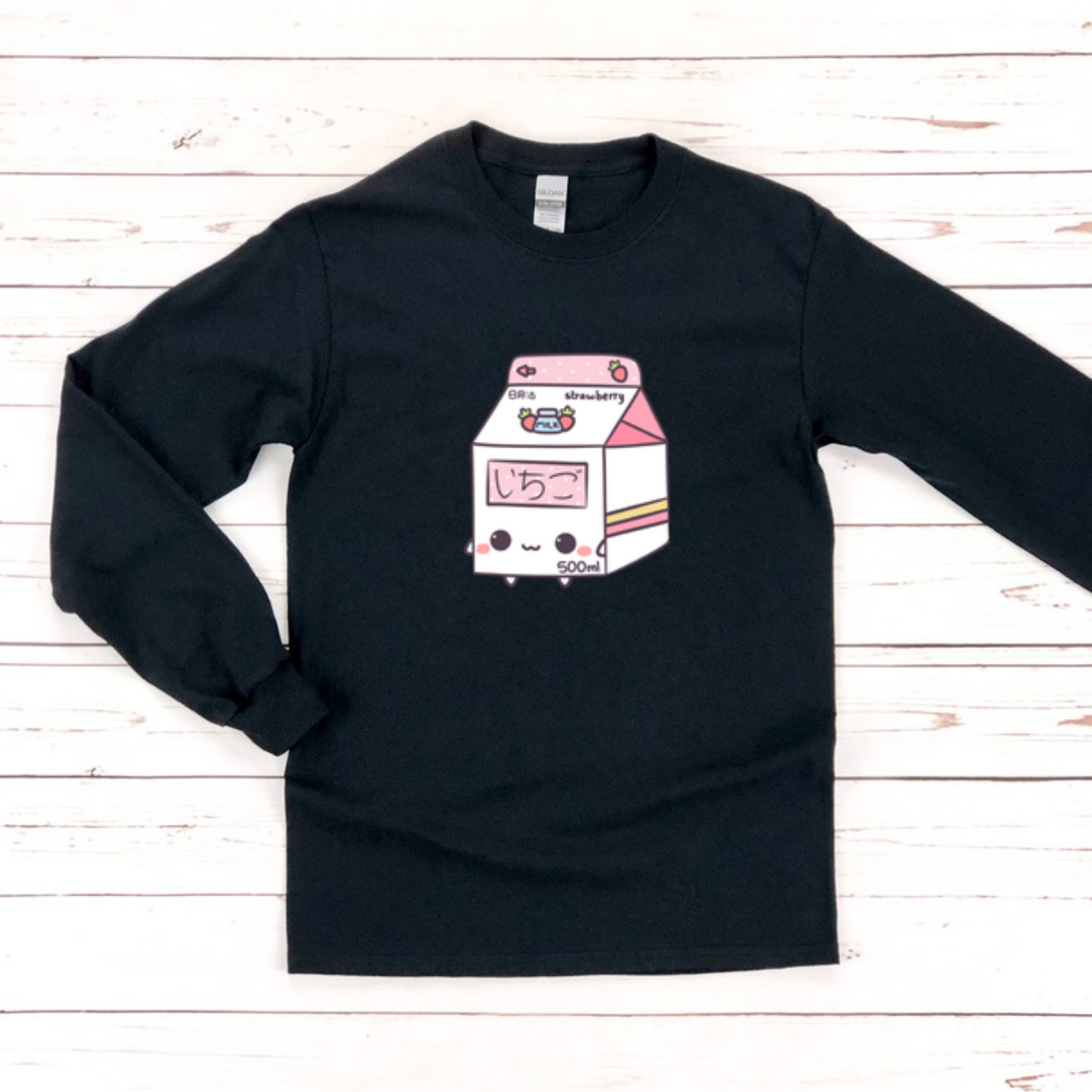 Strawberry Milk Carton Long Sleeve Shirt