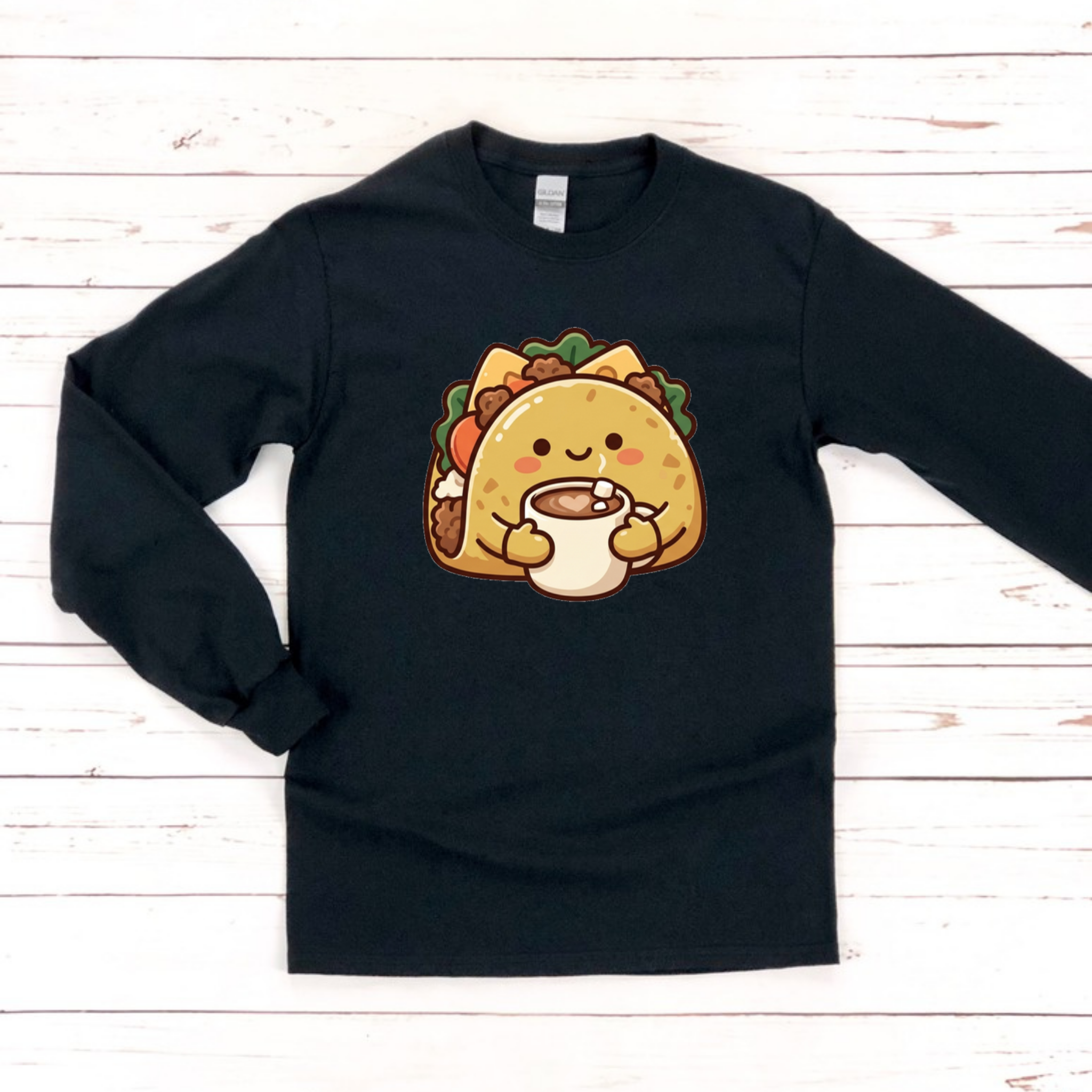 Cozy Taco Mascot Long Sleeve Shirt